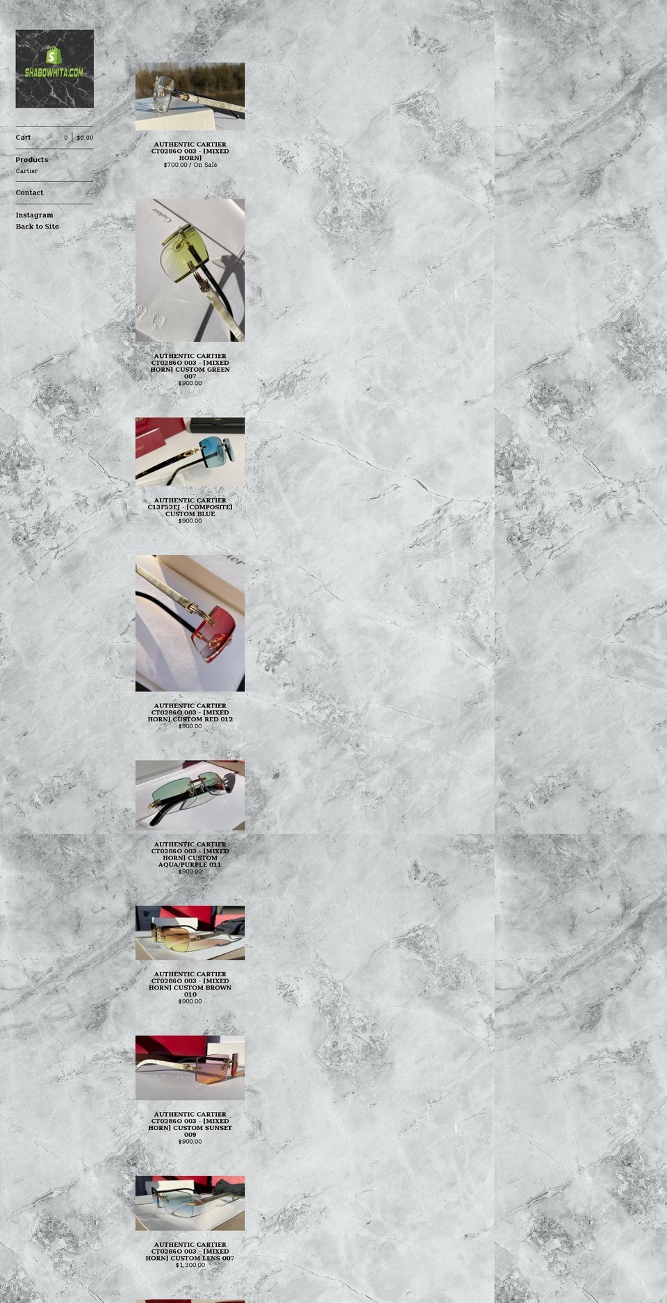 shabowhita.com — Shopify storefront screenshot
