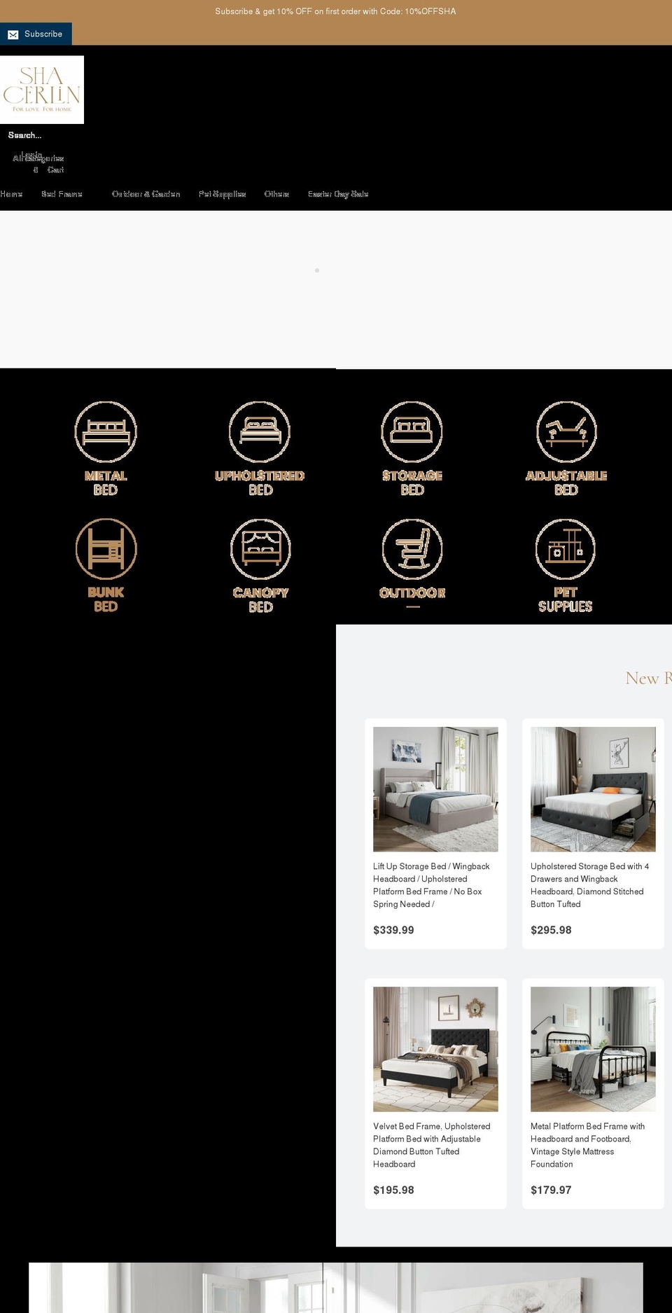 shacerlin.com shopify website screenshot