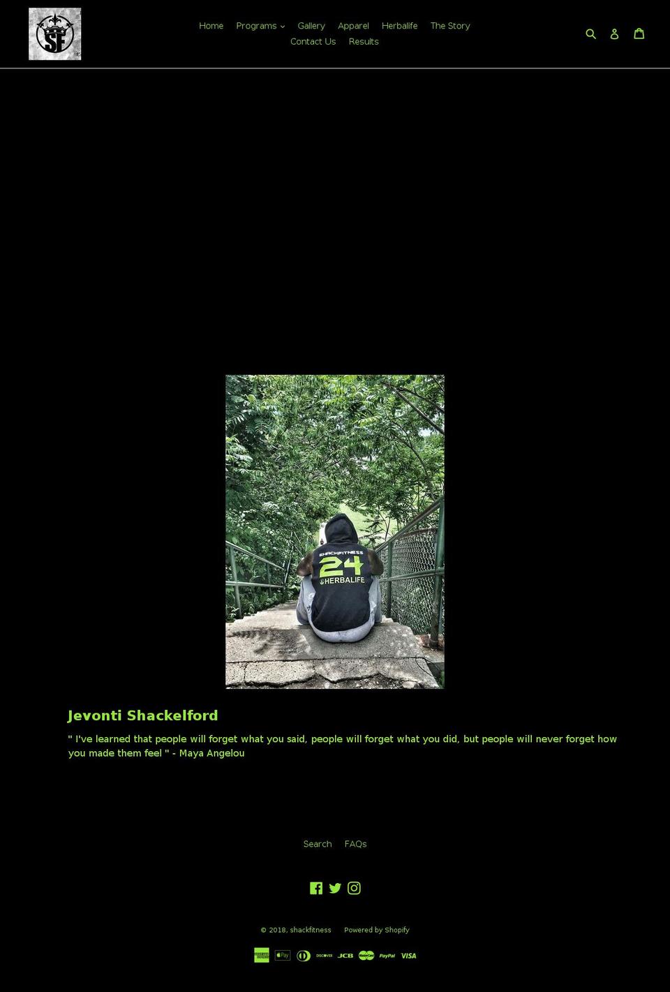 shackfitnessllc.com shopify website screenshot