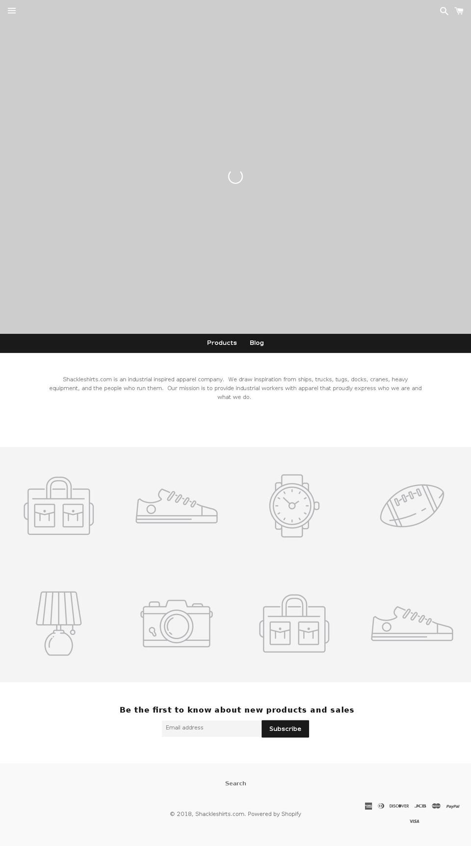 shackleshirts.com shopify website screenshot