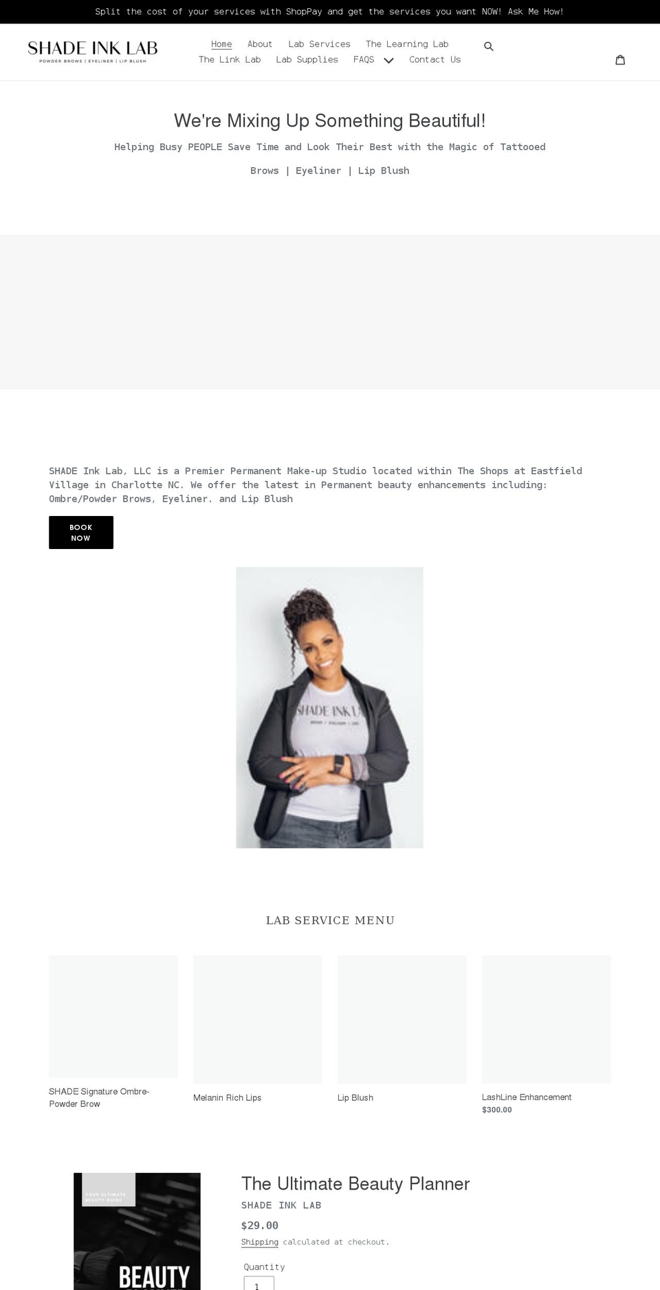 shade-inklab.com shopify website screenshot