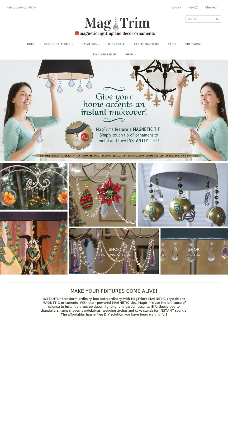 shadecharms.com shopify website screenshot