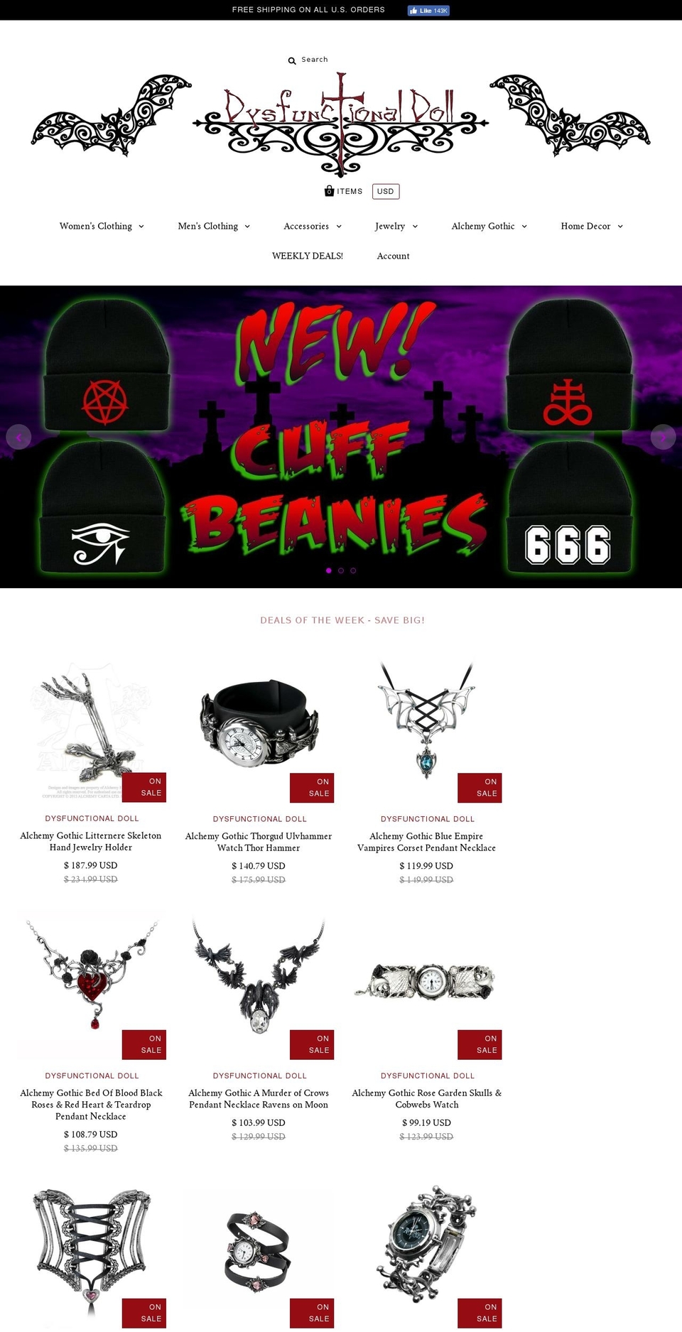 shadedredclothing.com — Shopify storefront screenshot