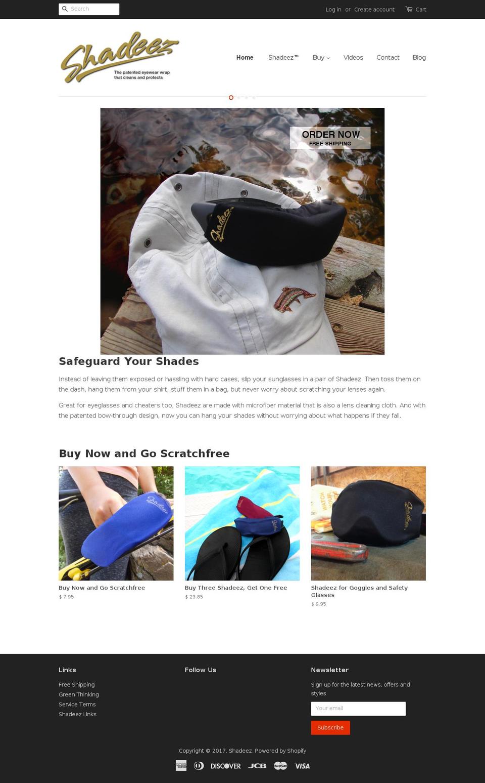 shadeez.com shopify website screenshot