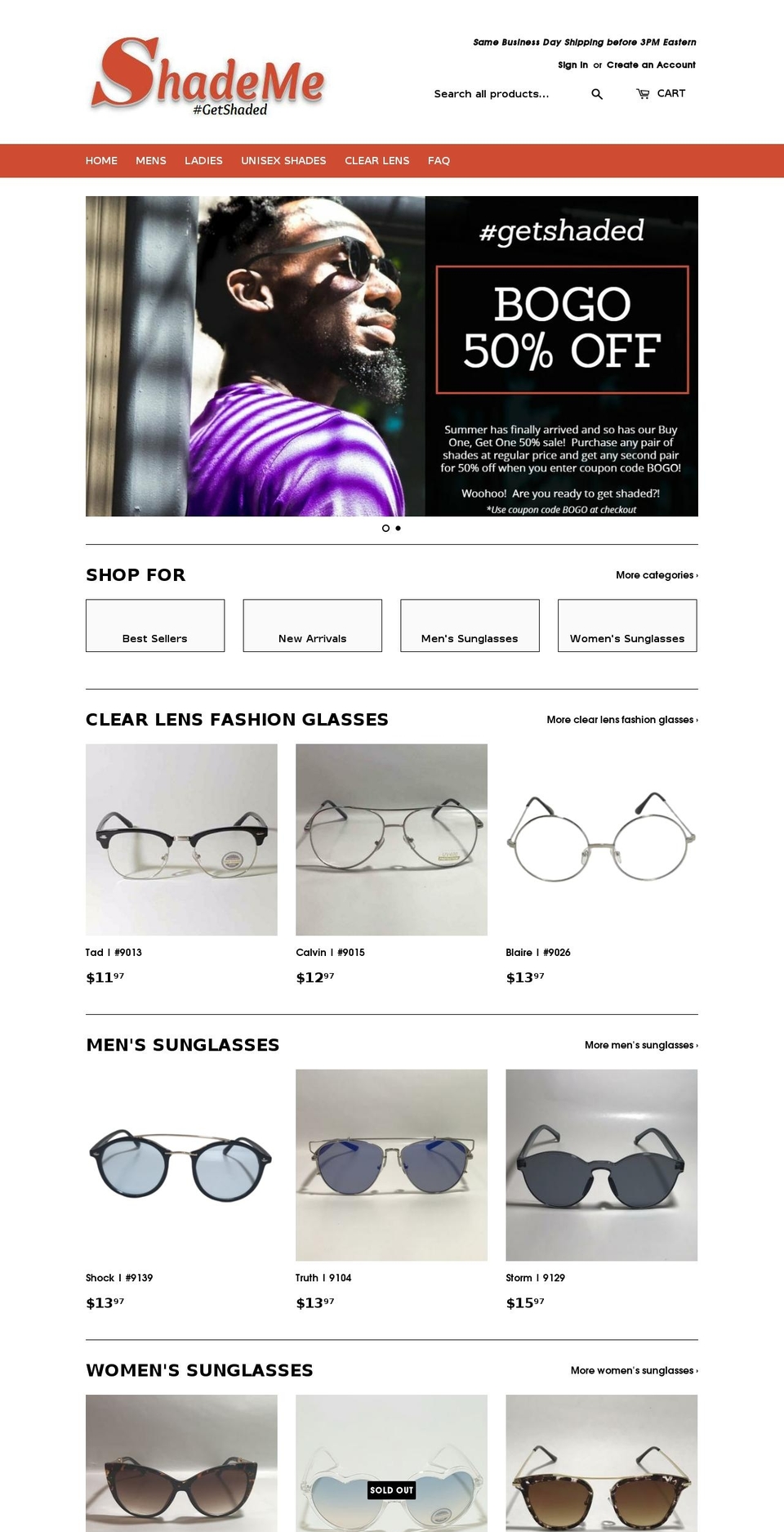 shademellc.com — Shopify storefront screenshot