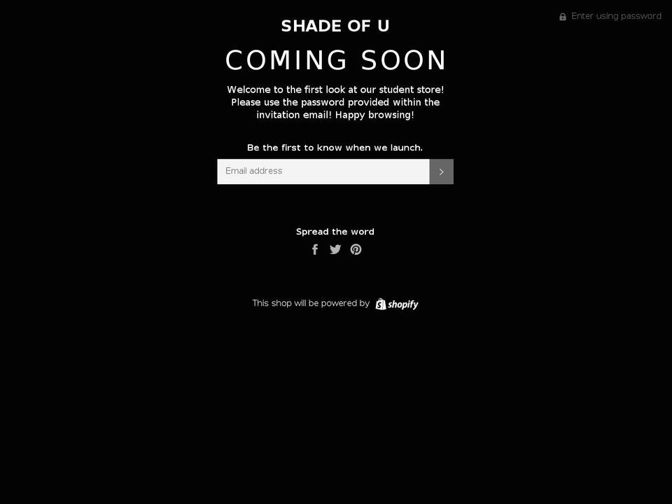 shadeofu.com — Shopify storefront screenshot