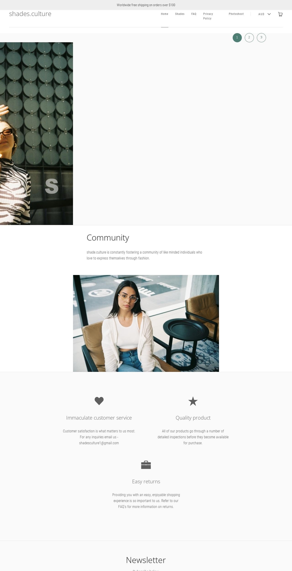 shades-culture.com — Shopify storefront screenshot