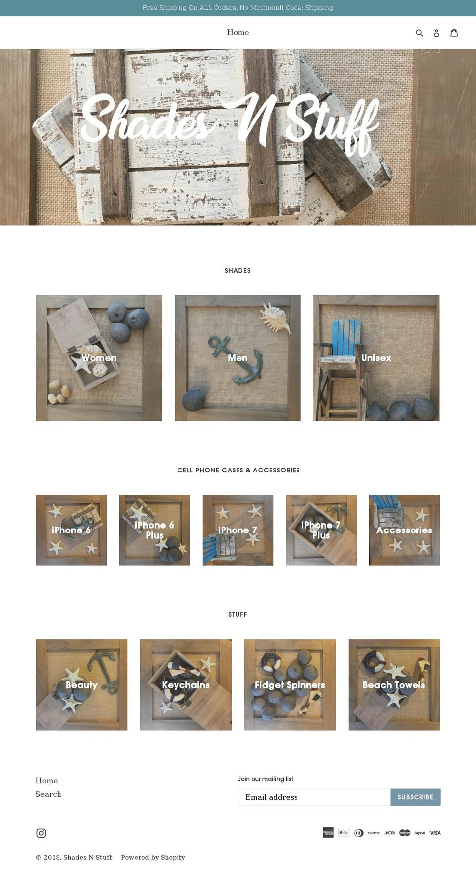 shadesnstuff.com — Shopify storefront screenshot