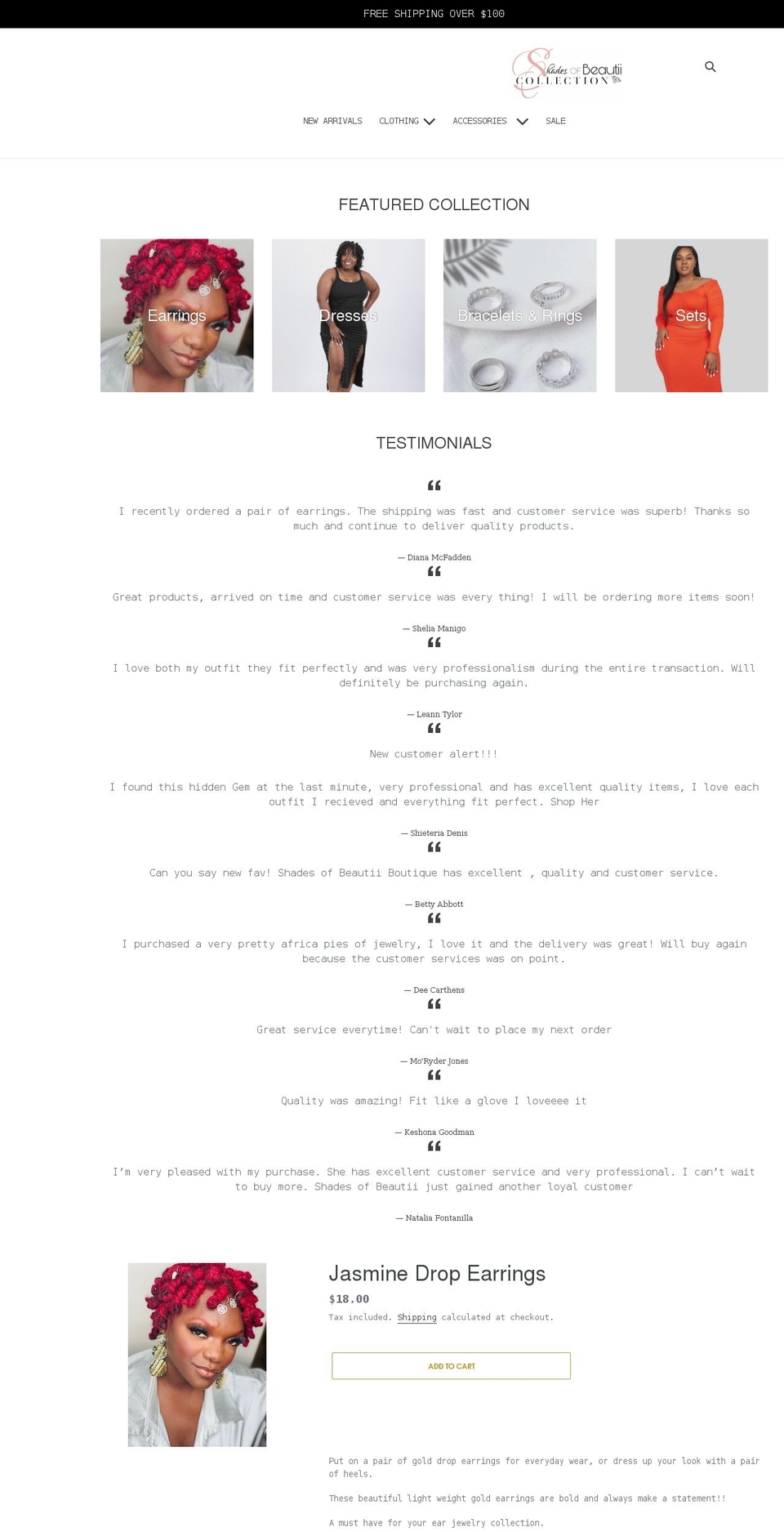 shadesofbeautii.com shopify website screenshot