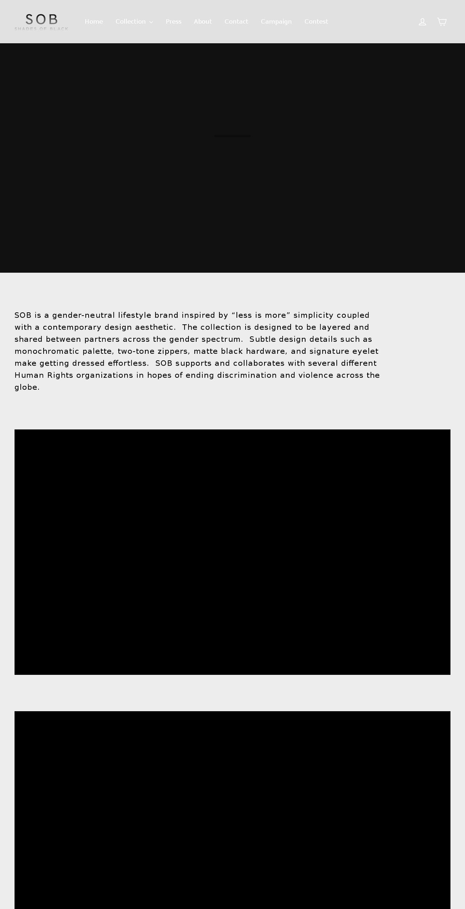 shadesofblk.com — Shopify storefront screenshot