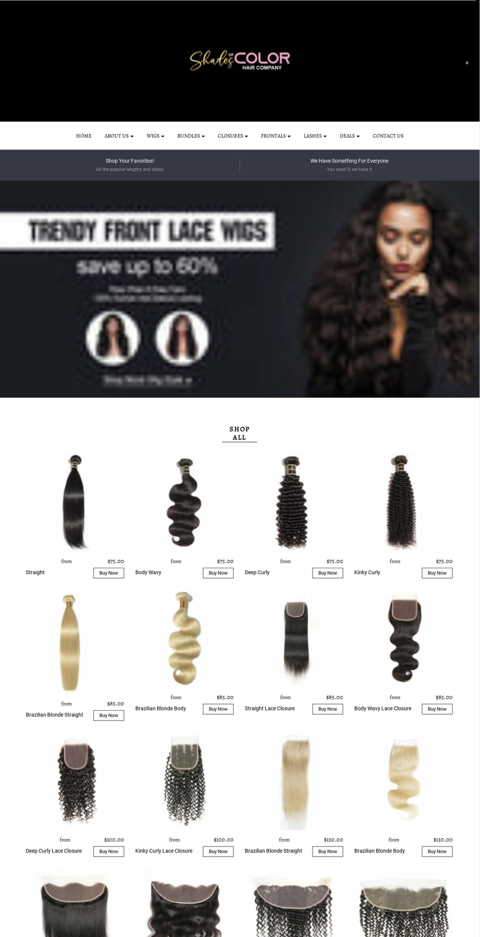 Hair theme with Installments message Shopify theme site example shadesofcolorhair.com