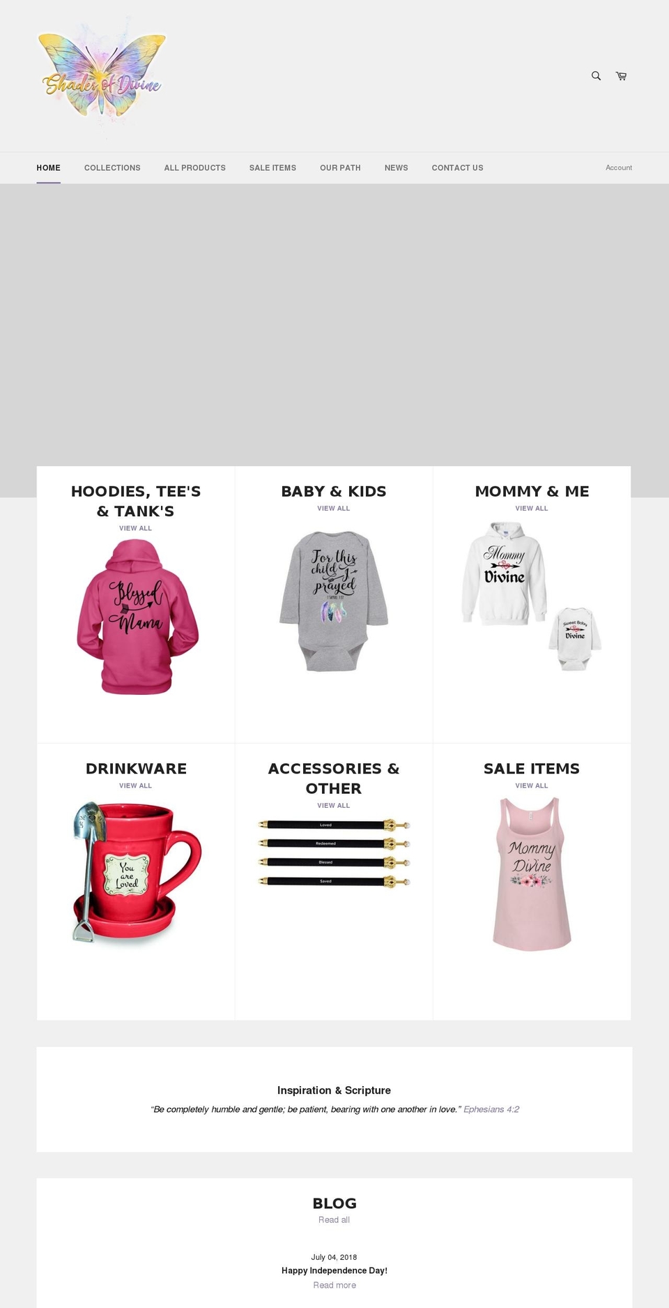 shadesofdivine.com — Shopify storefront screenshot