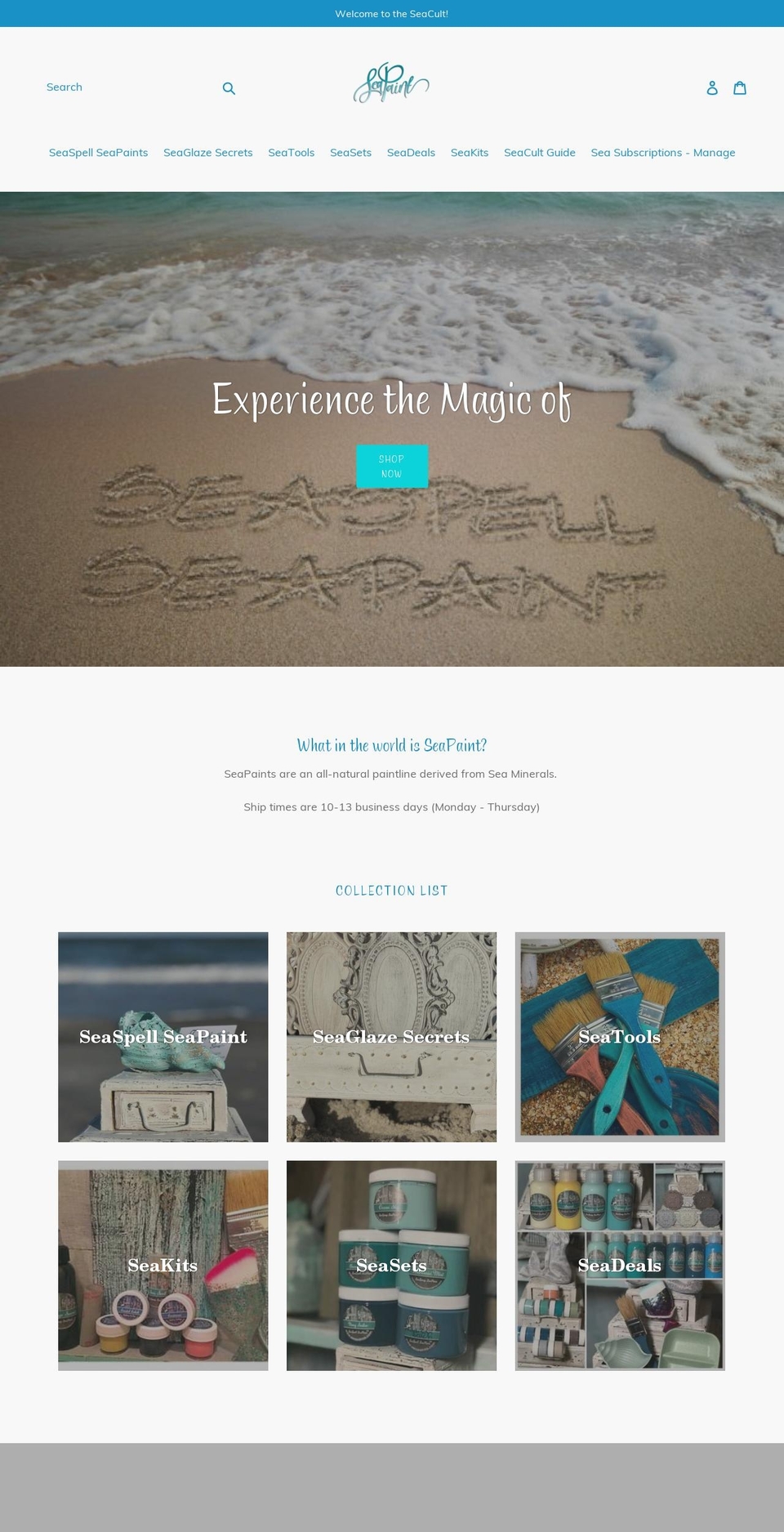 shadesofseaspray.com — Shopify storefront screenshot