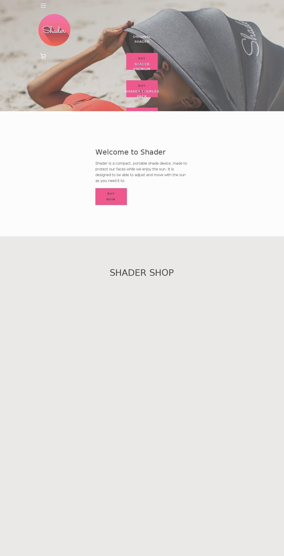 shadey.co shopify website screenshot