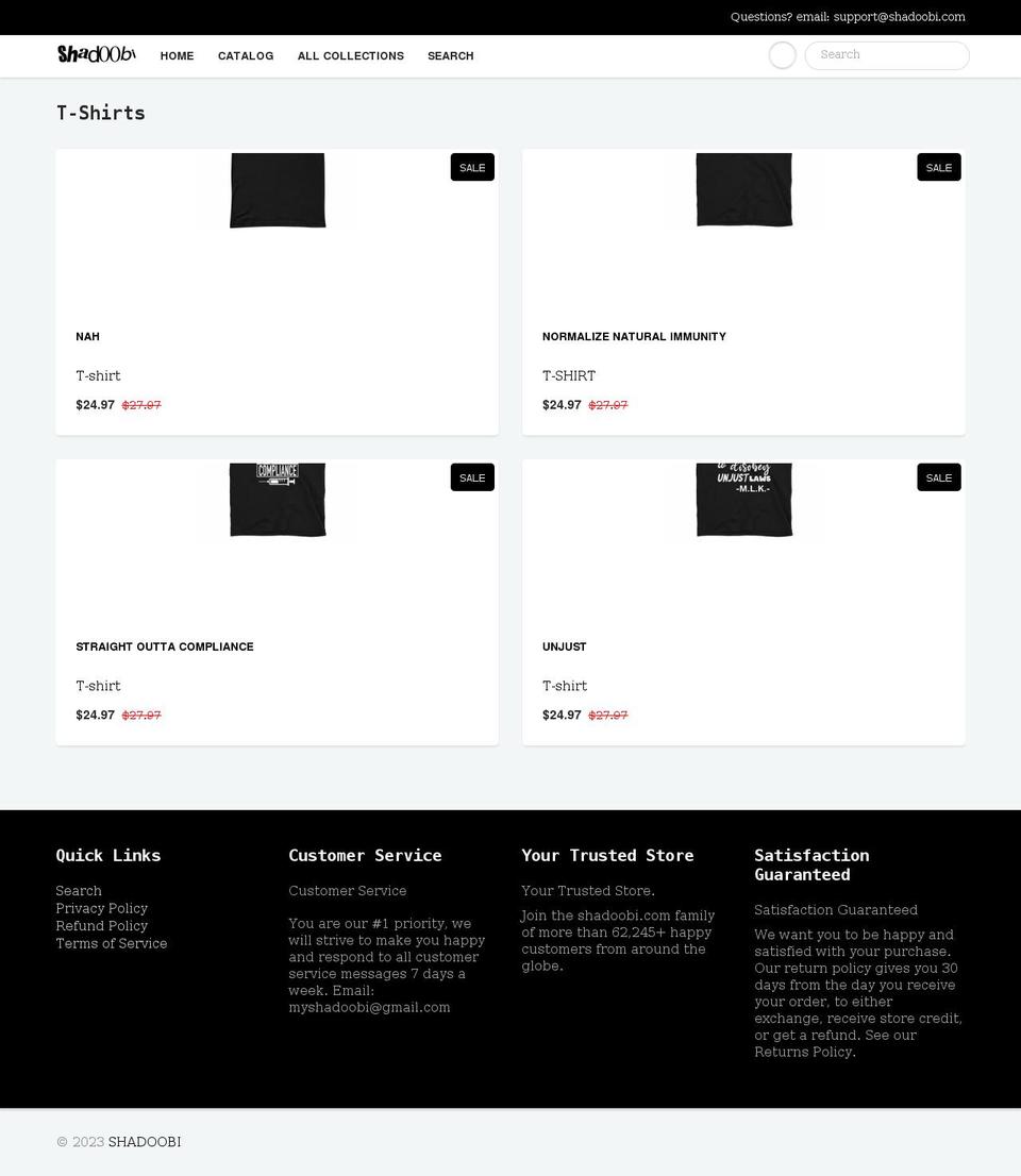 ThemeX Shopify theme site example shadoobi.com