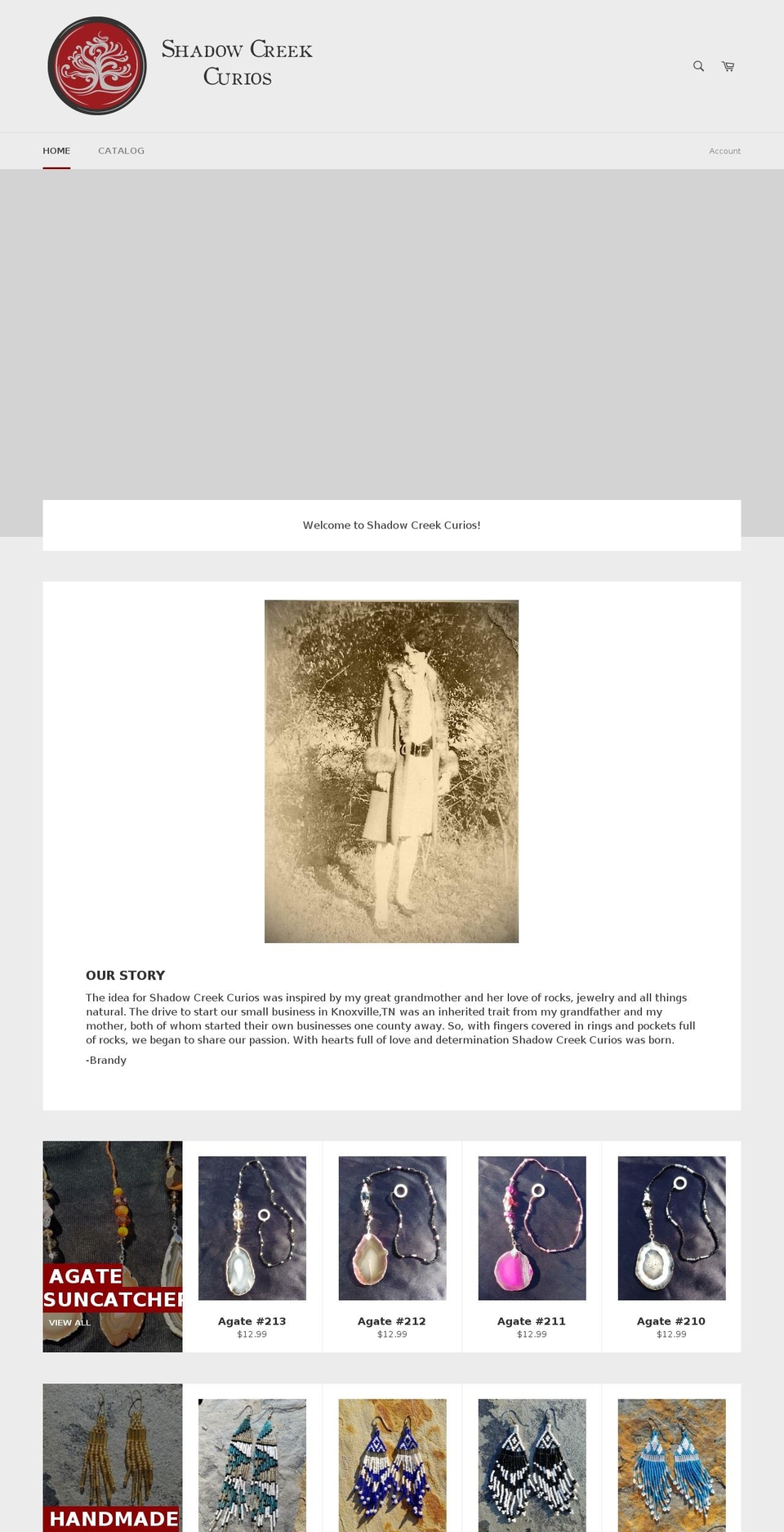 shadowcreekcurios.com shopify website screenshot