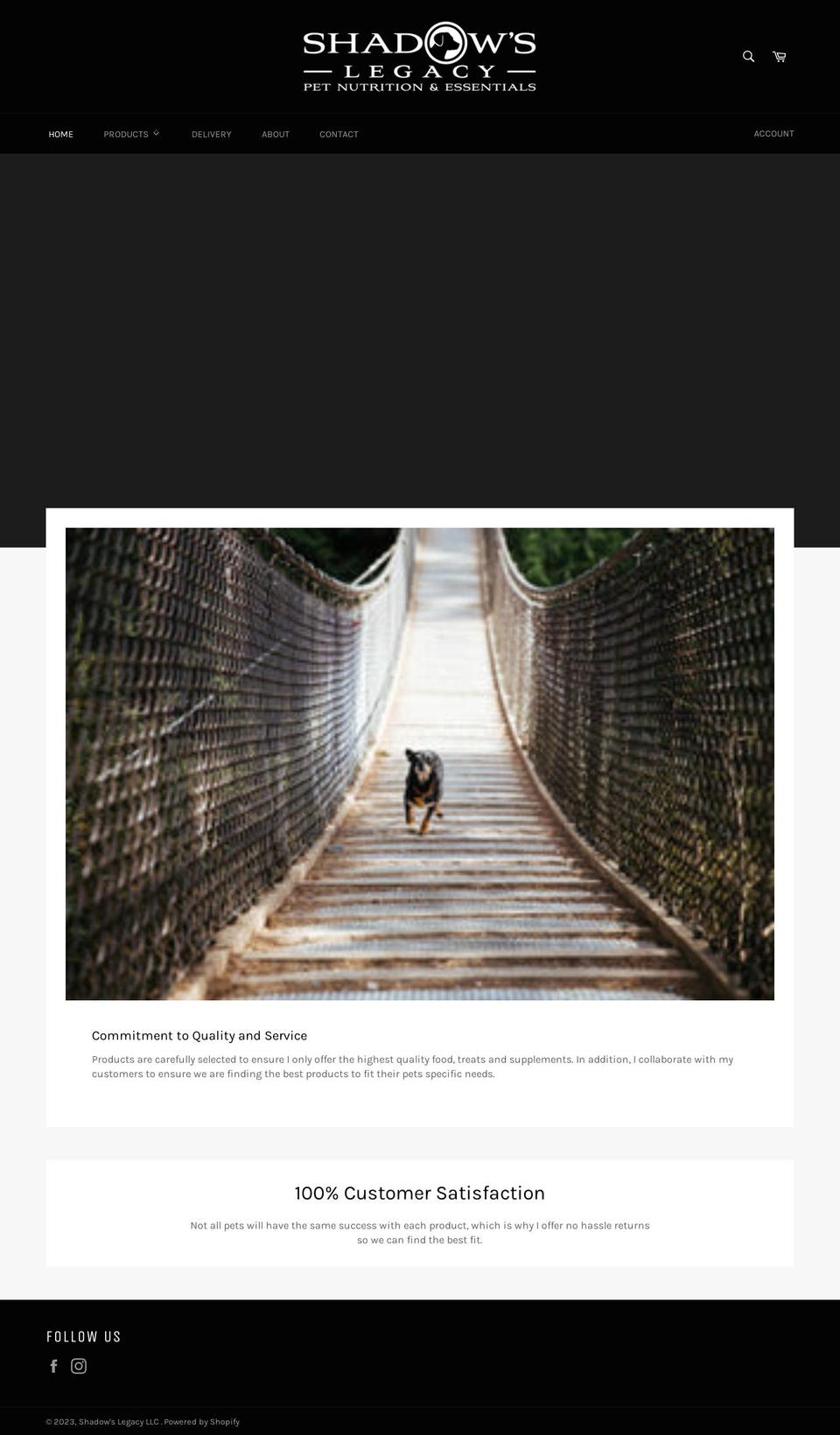 shadowslegacyllc.com — Shopify storefront screenshot