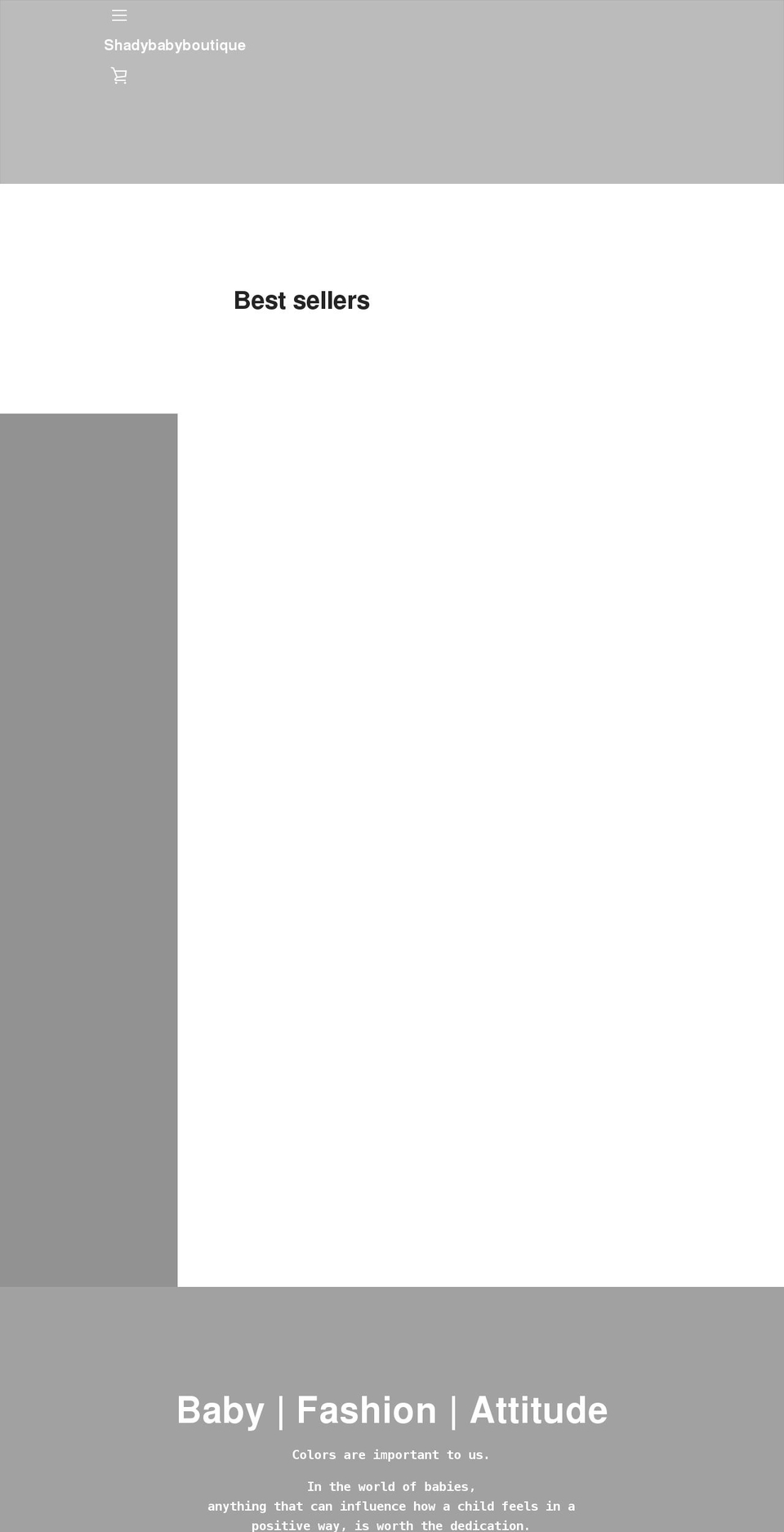 shadybabyboutique.com shopify website screenshot