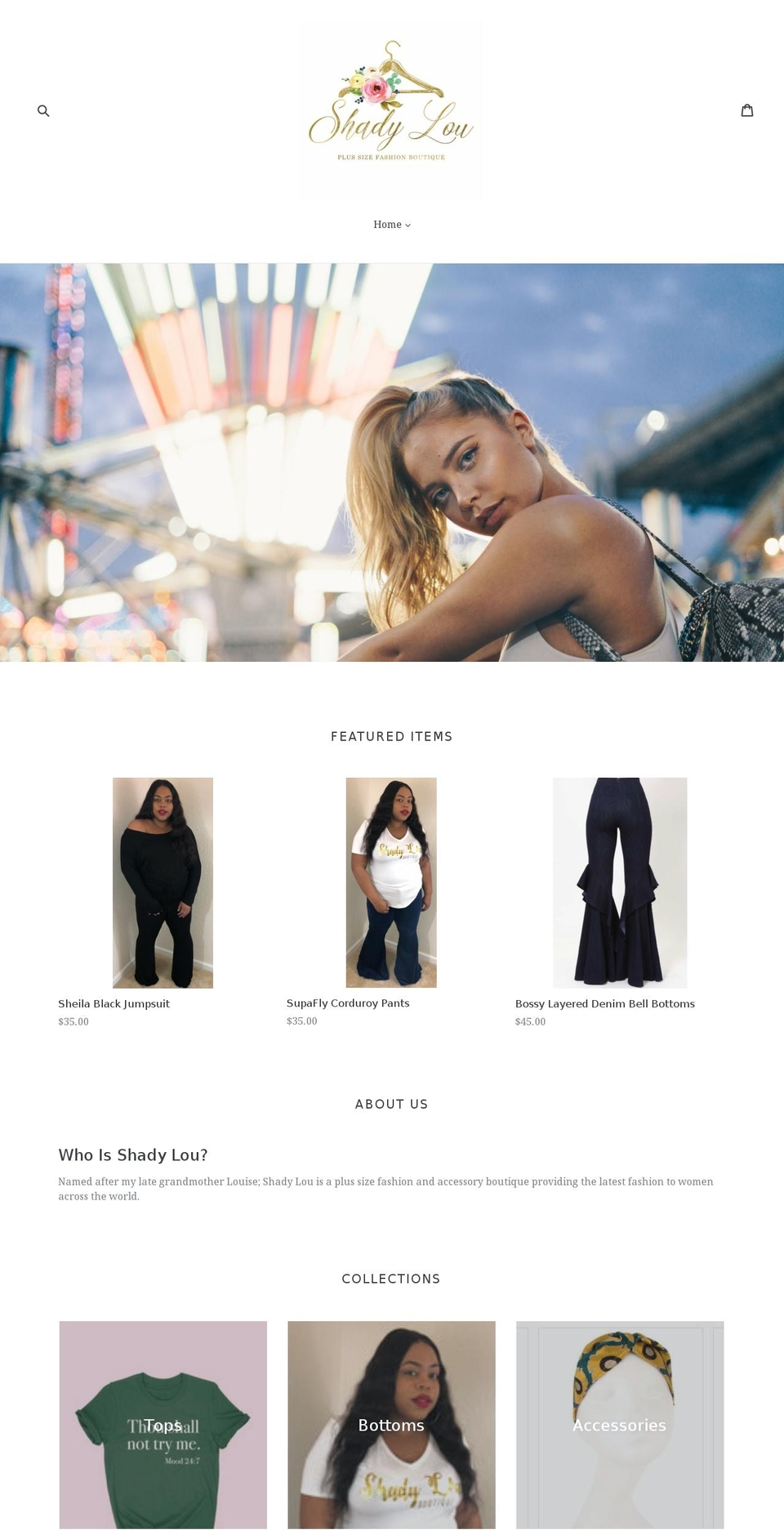 shadylou.com shopify website screenshot
