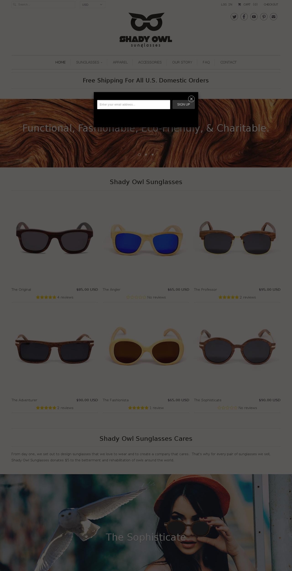 shadyowl.com shopify website screenshot