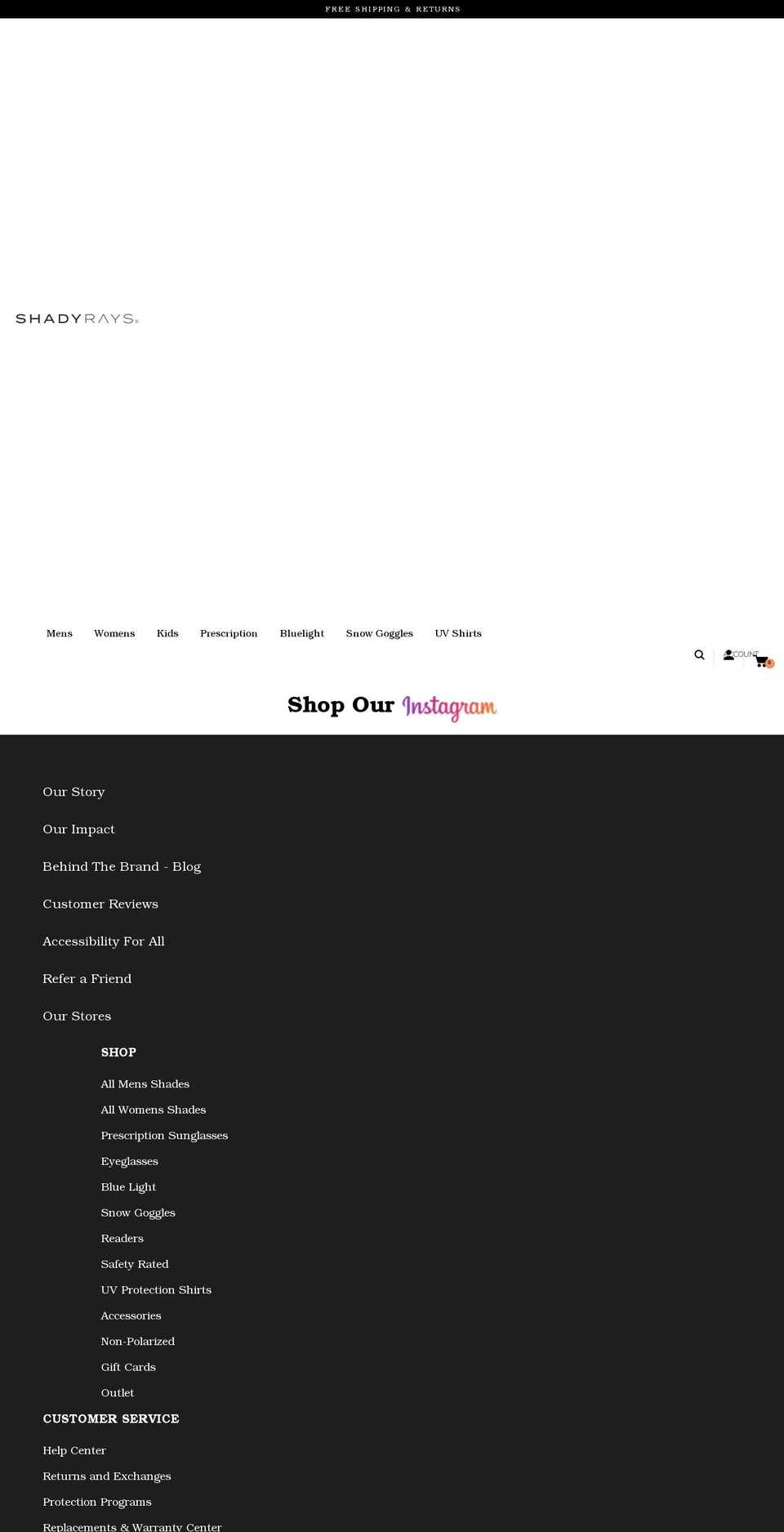 XP July 10 Cart Shopify theme site example shadyraysoptics.com