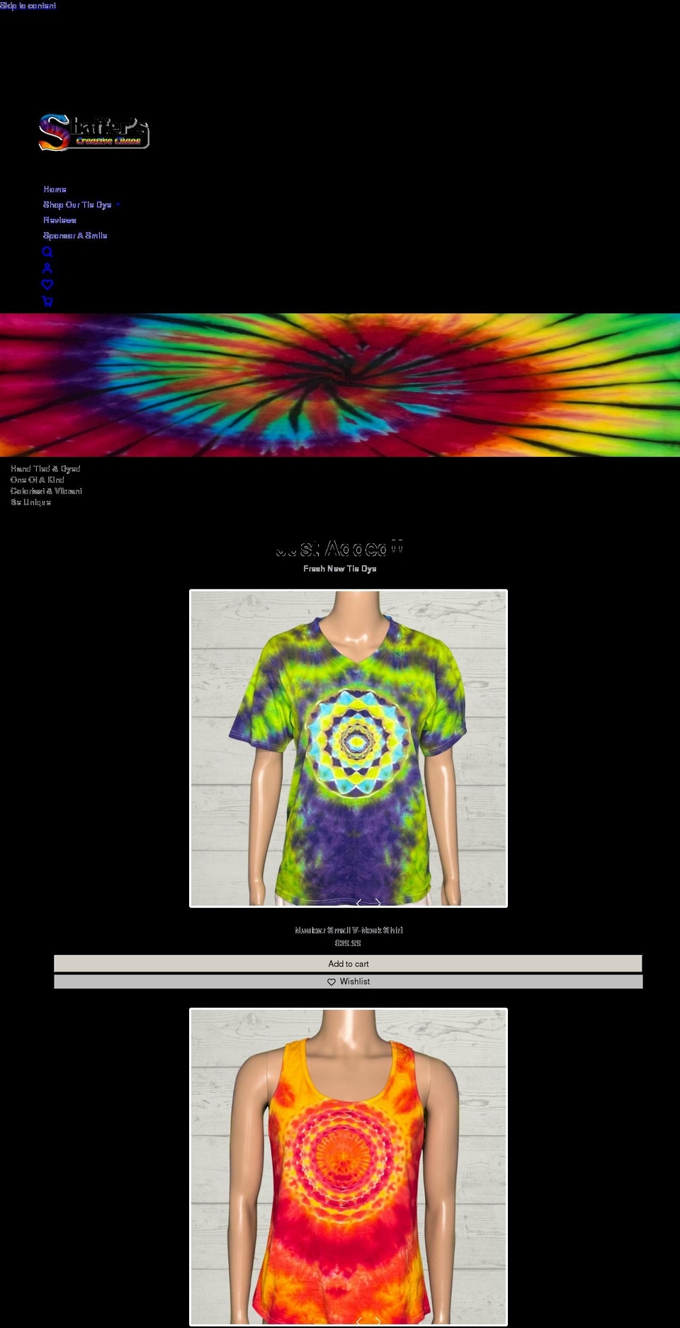 shafferscreativechaos.com shopify website screenshot