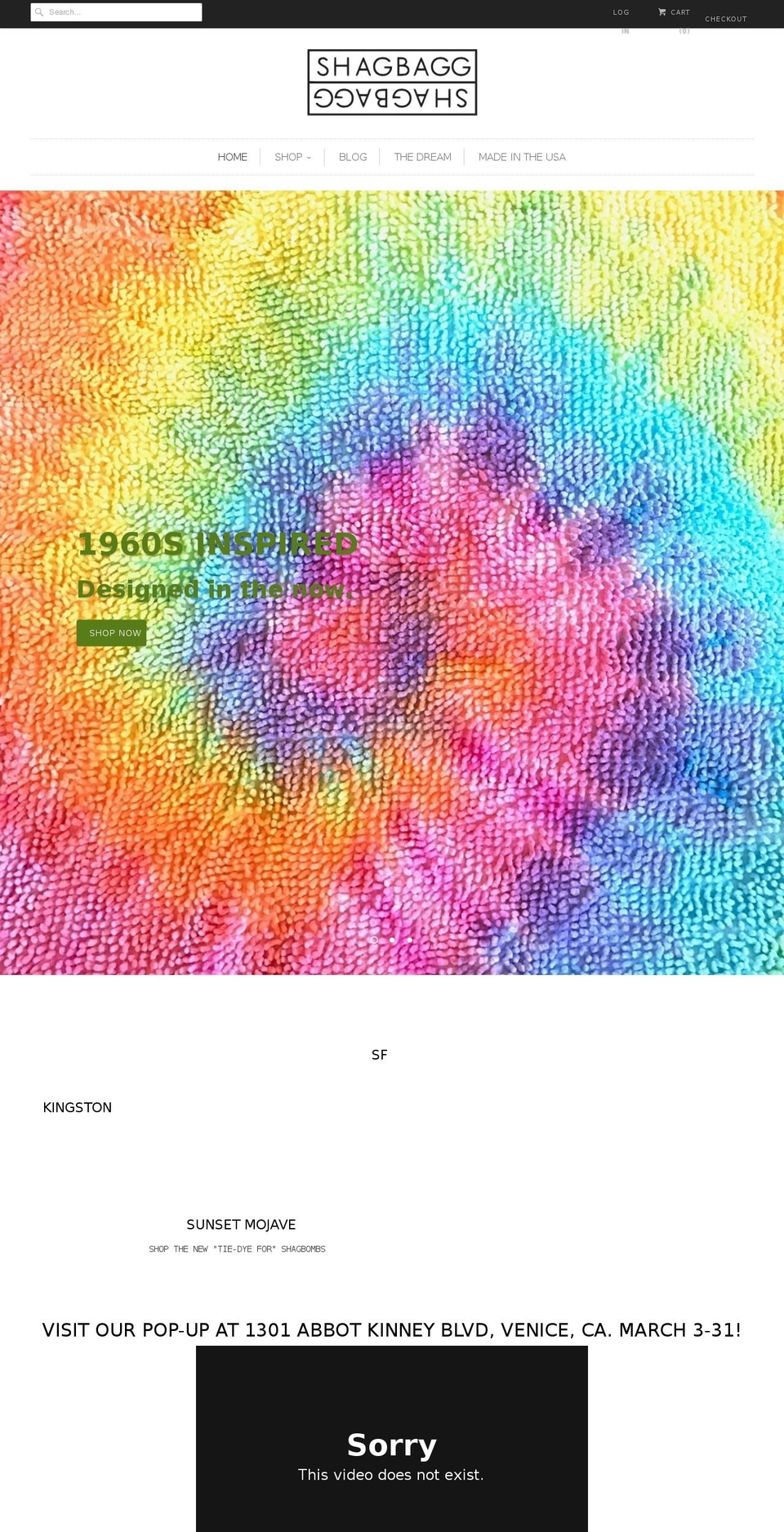 shagbagg.com shopify website screenshot