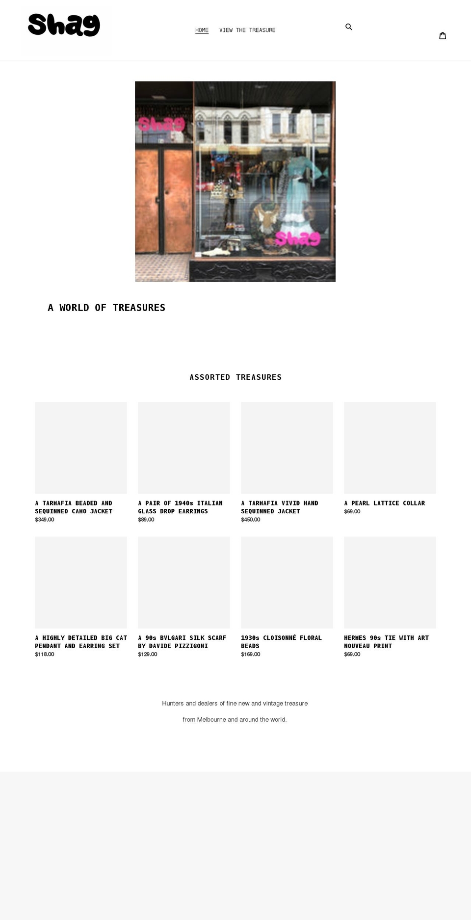 shagmelbourne.com shopify website screenshot