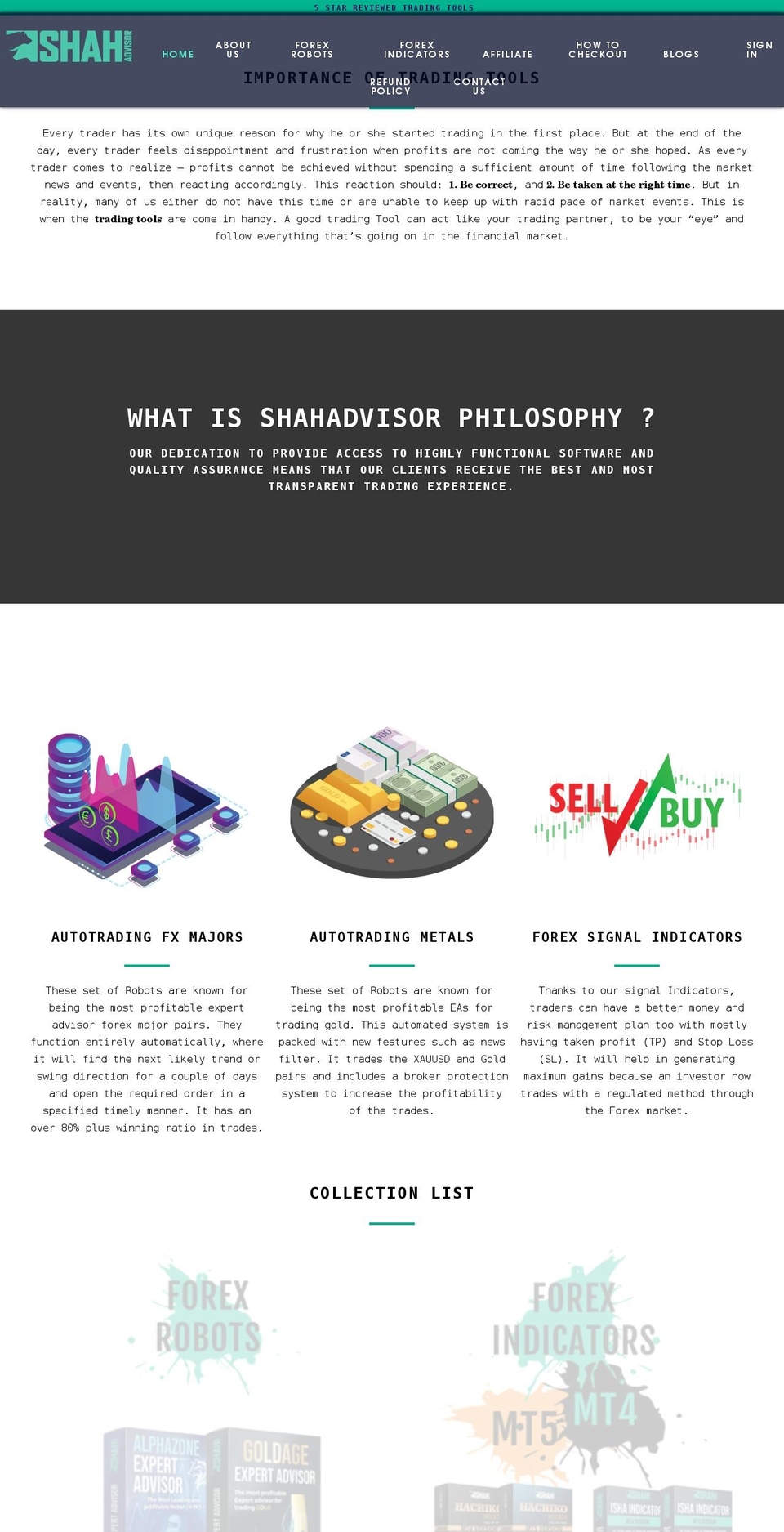 shahadvisor.com shopify website screenshot