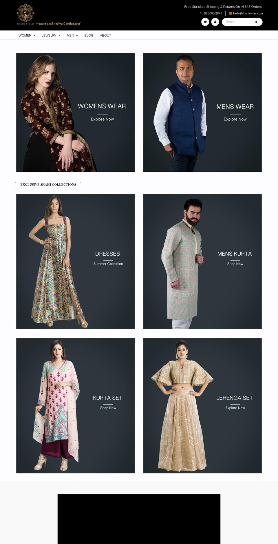 shahistyles.com shopify website screenshot