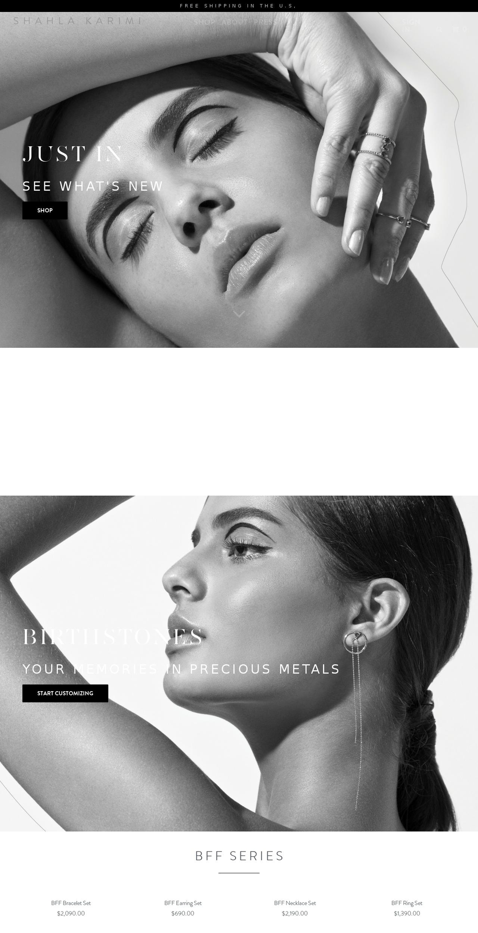 shahlakarimi.com shopify website screenshot