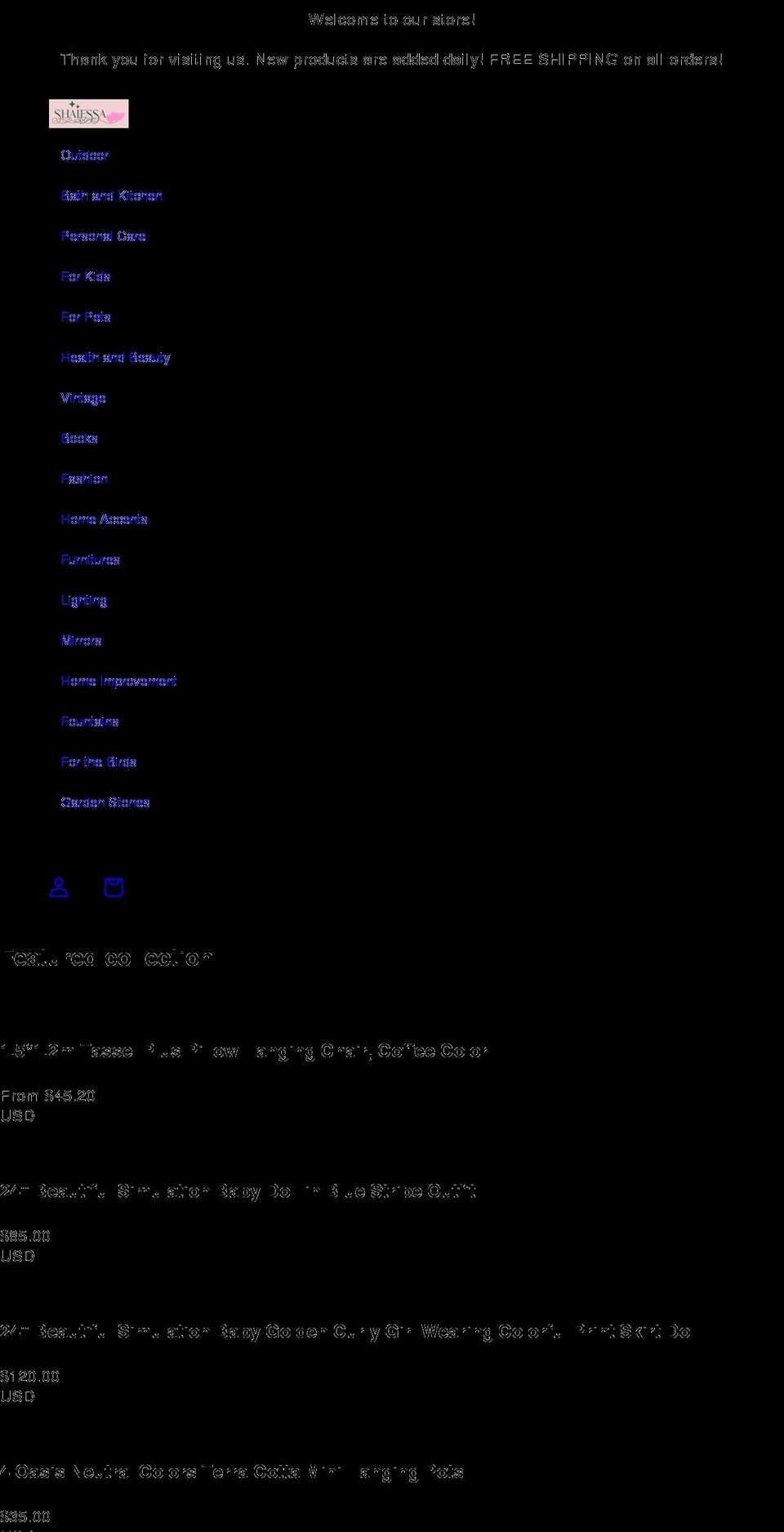 shaiessa.com shopify website screenshot