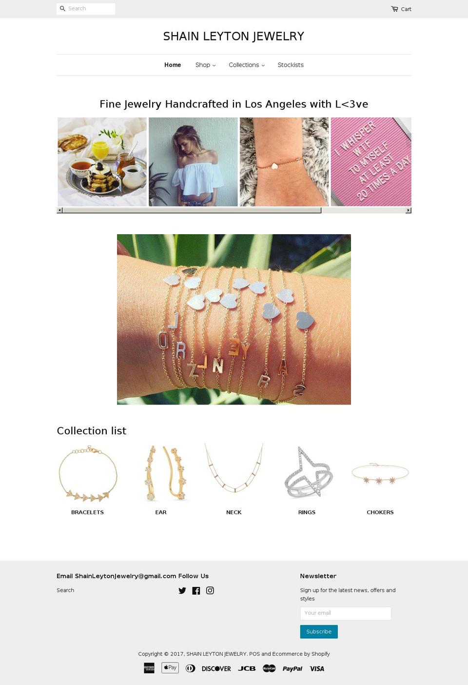 shainleytonjewelry.com shopify website screenshot