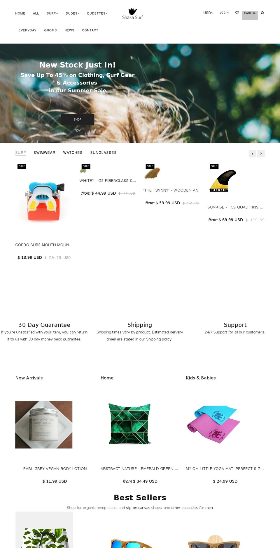 Shaka Surf NEW Shopify theme site example shaka-surf.com
