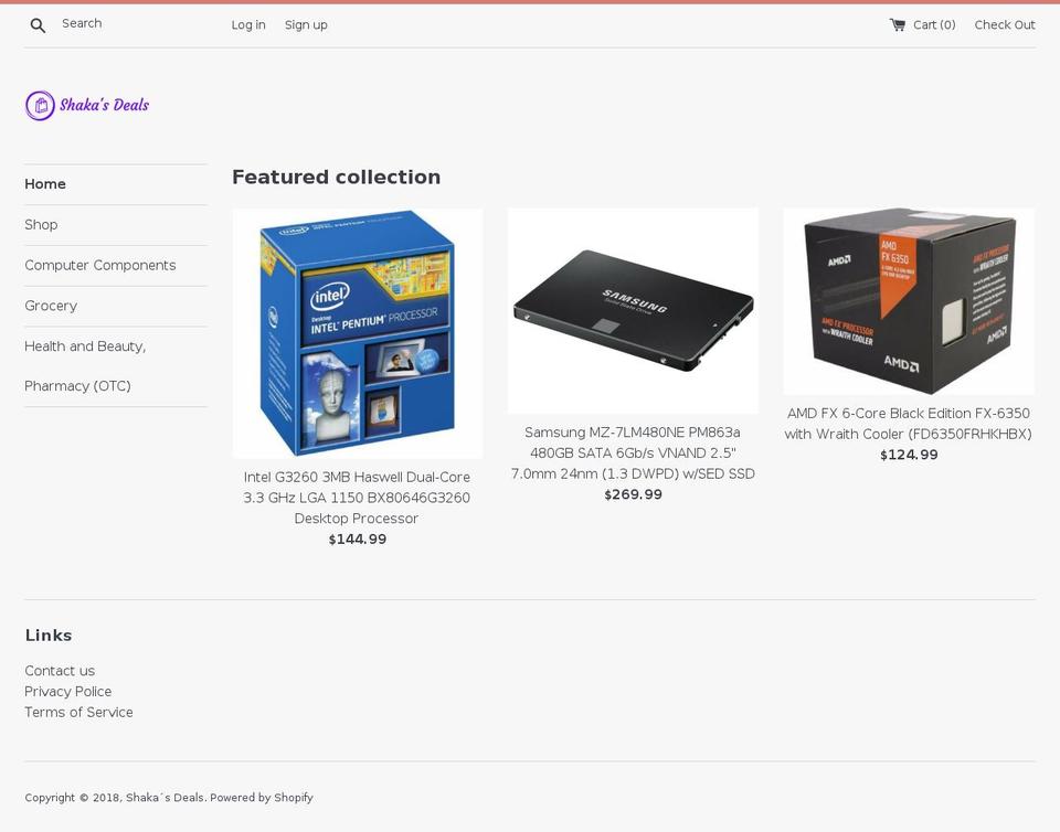 shakasdeals.com — Shopify storefront screenshot