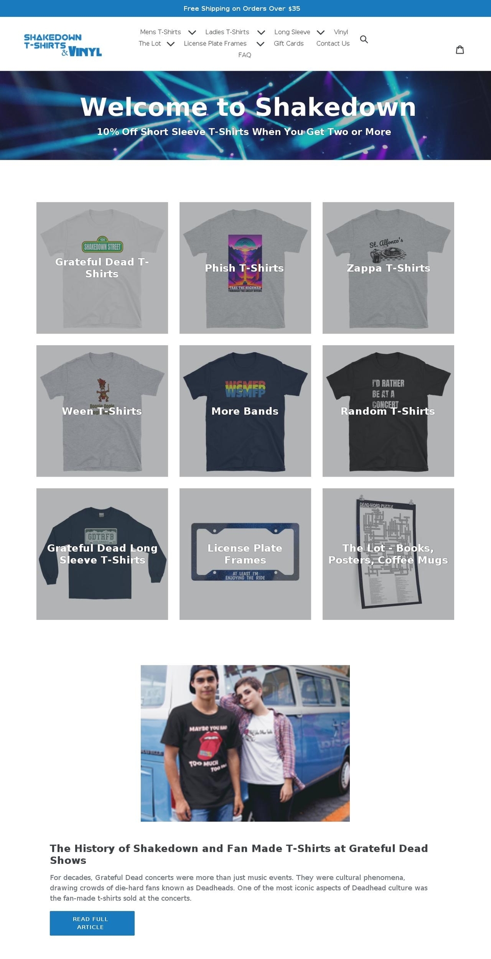 shakedowntshirts.com shopify website screenshot