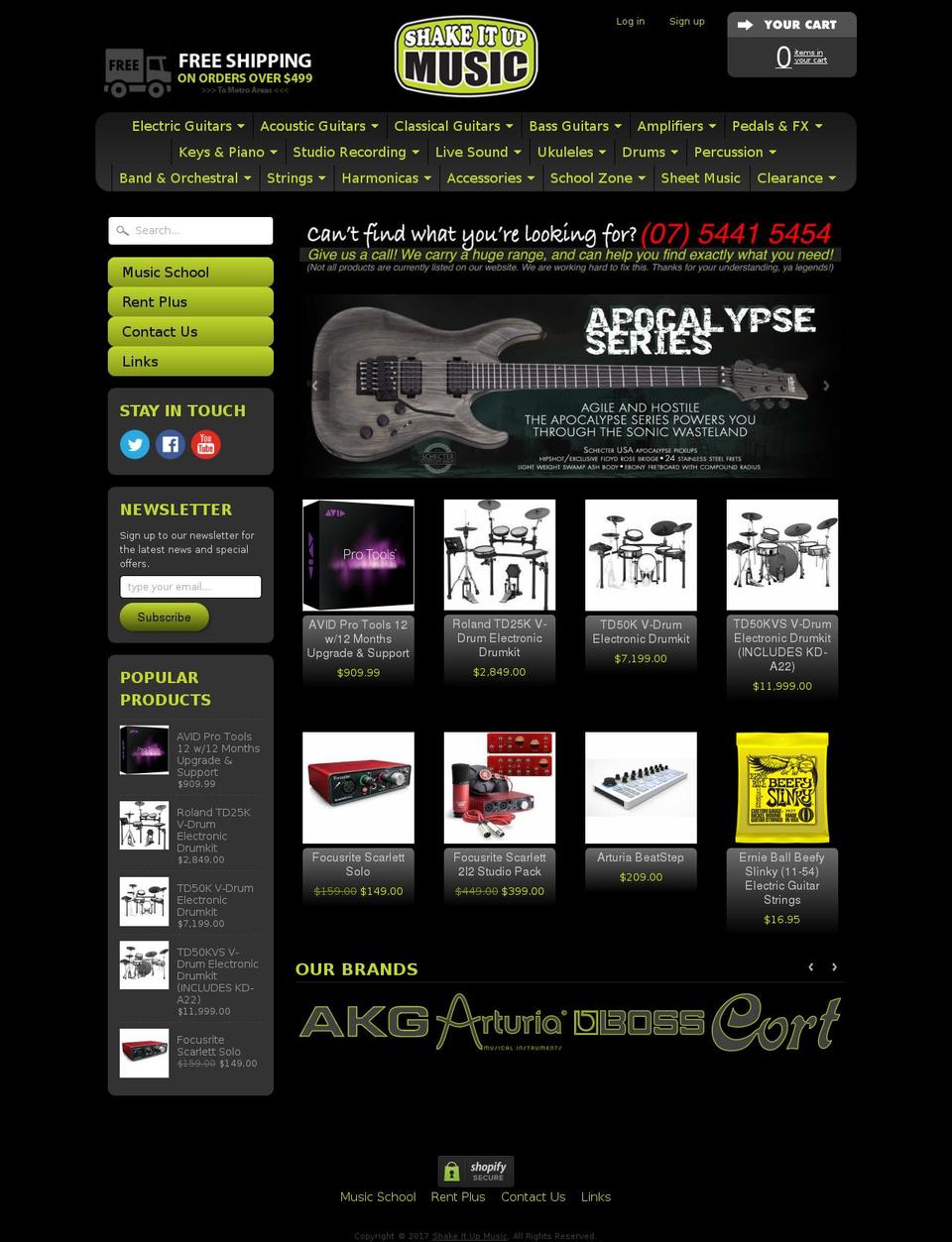 infinit Shopify theme site example shakeitupmusic.com.au