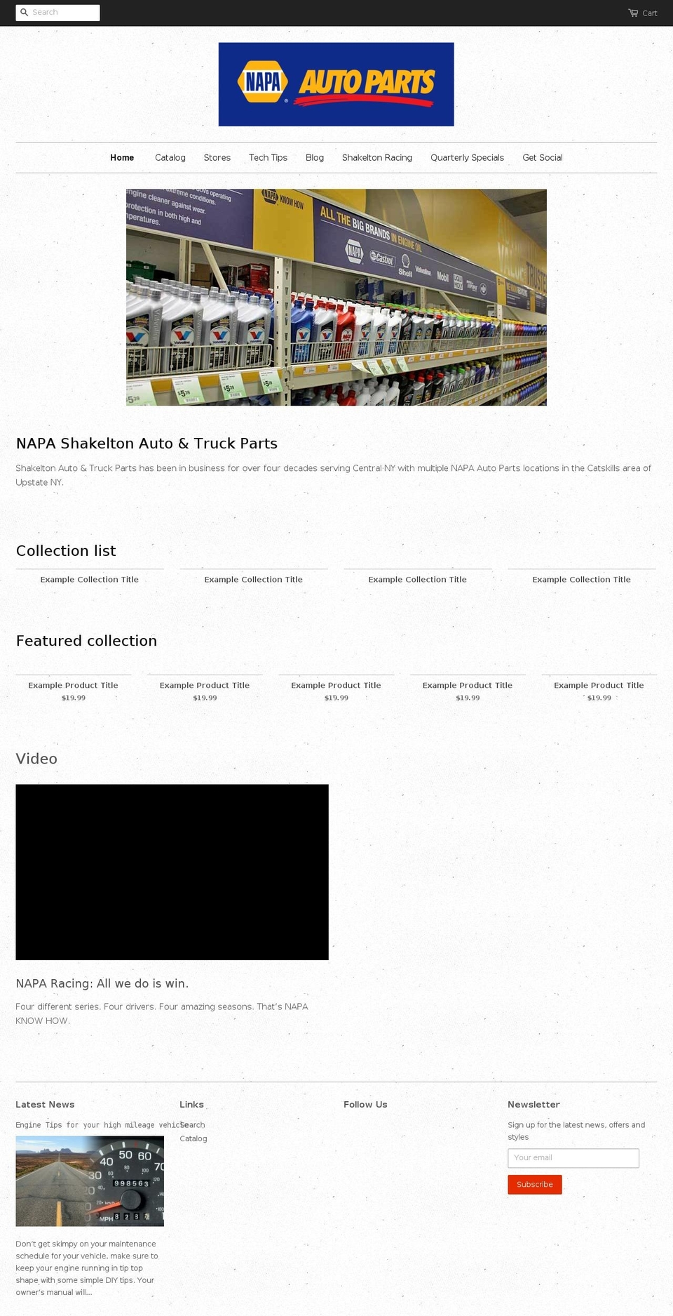 shakeltonautoparts.com — Shopify storefront screenshot