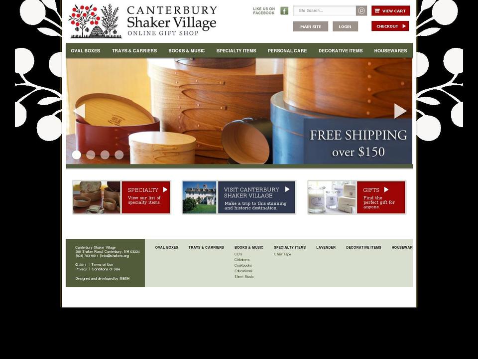 shakersgiftshop.org shopify website screenshot