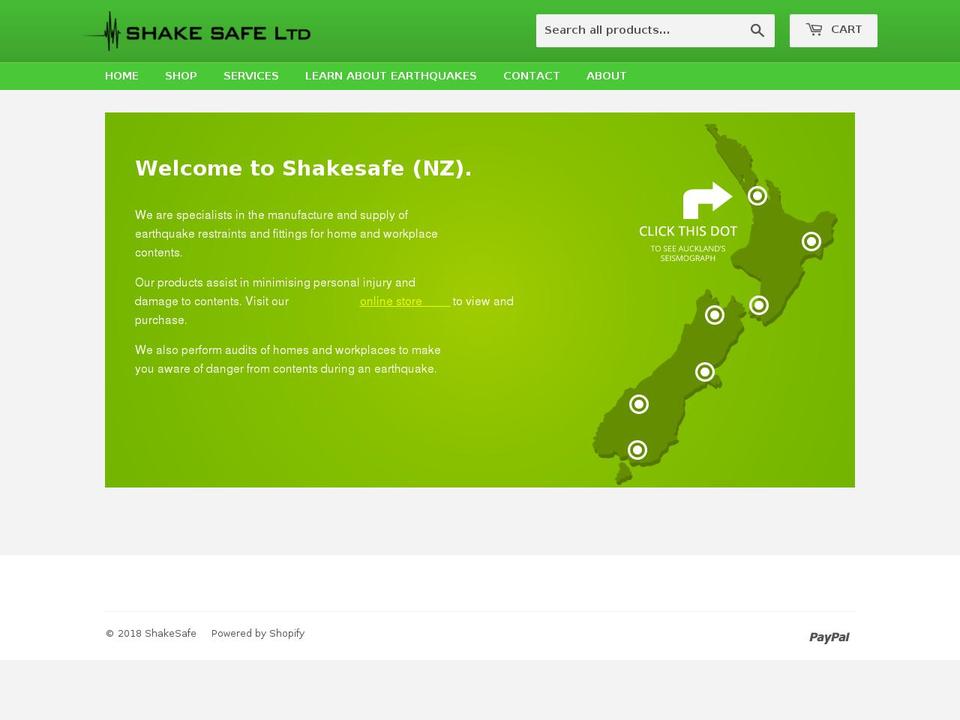 shakesafe.co.nz shopify website screenshot