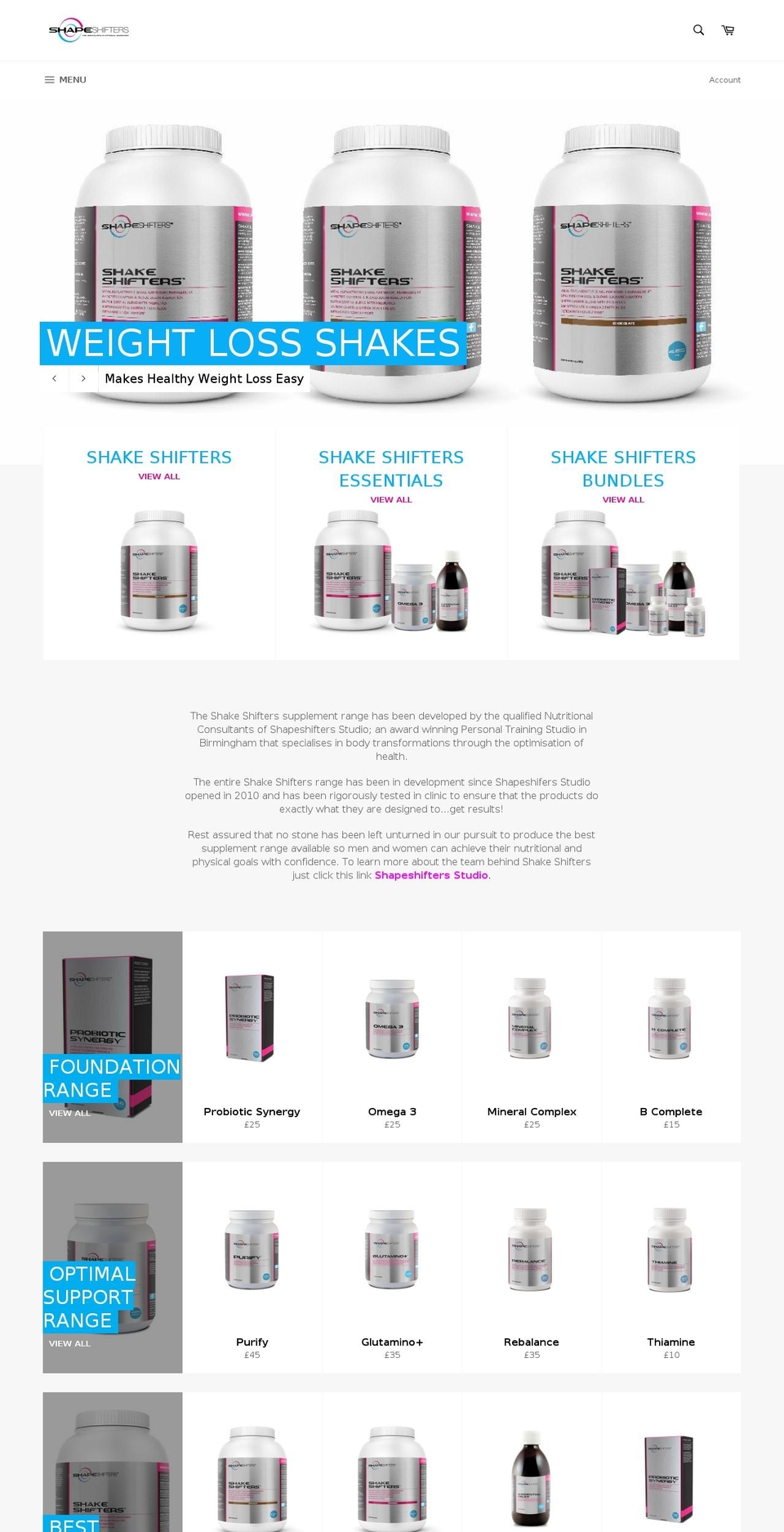 shakeshifters.com shopify website screenshot