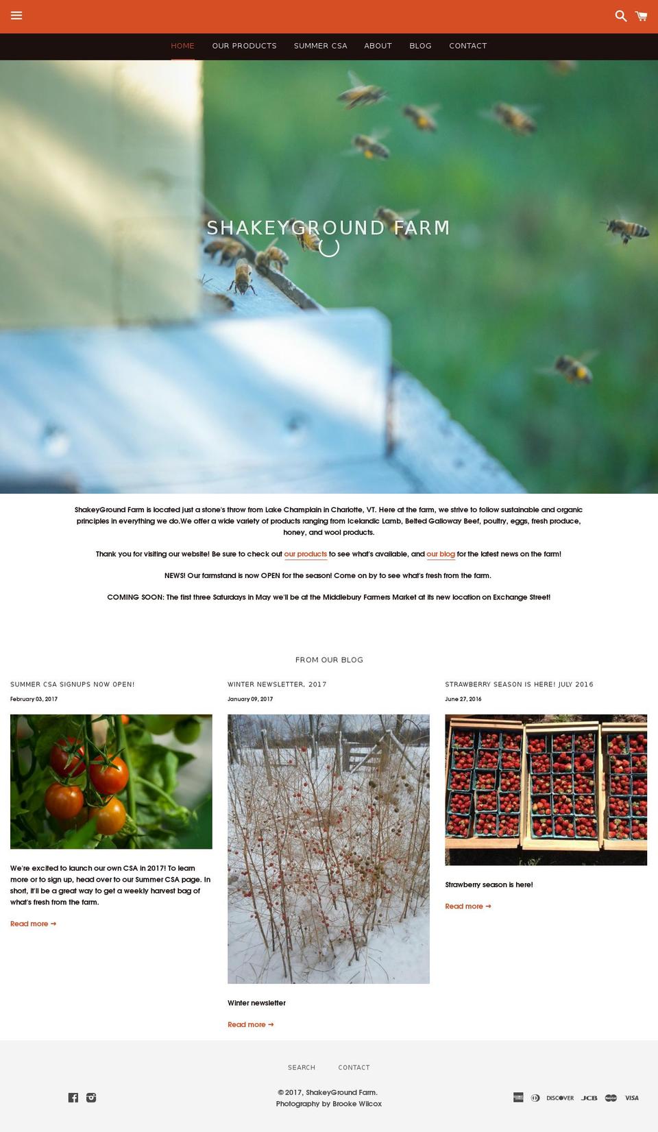 shakeygroundfarm.com shopify website screenshot
