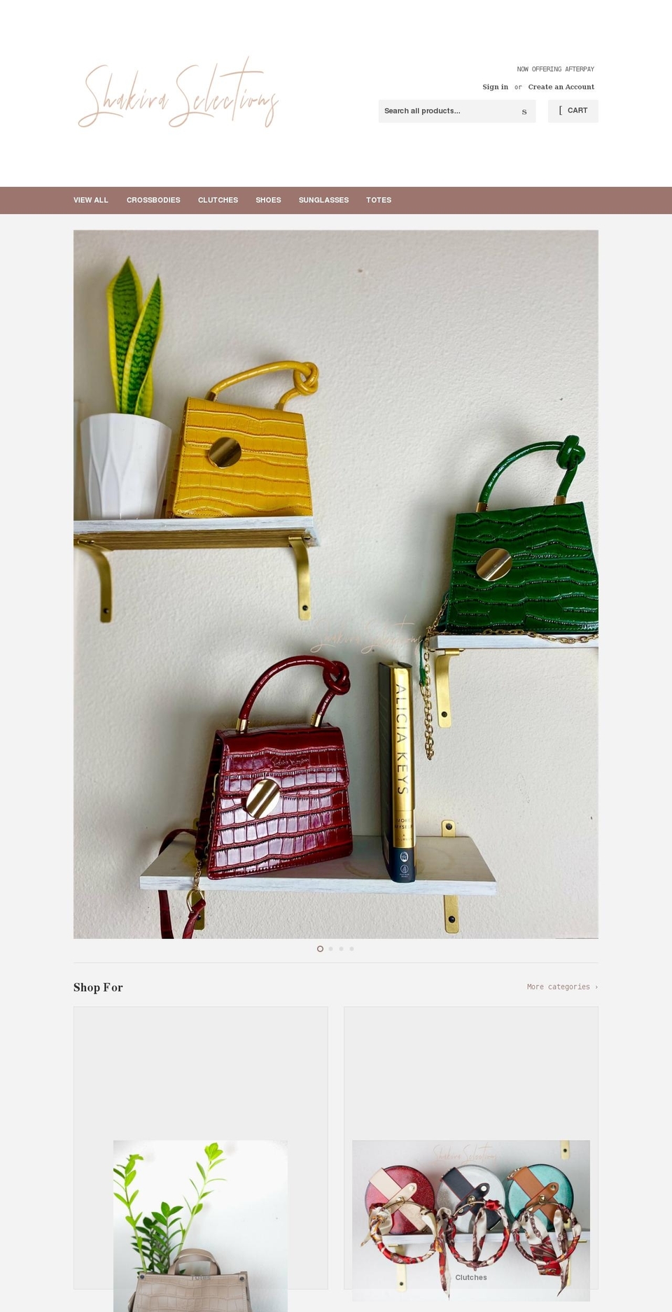 shakiraselections.com shopify website screenshot