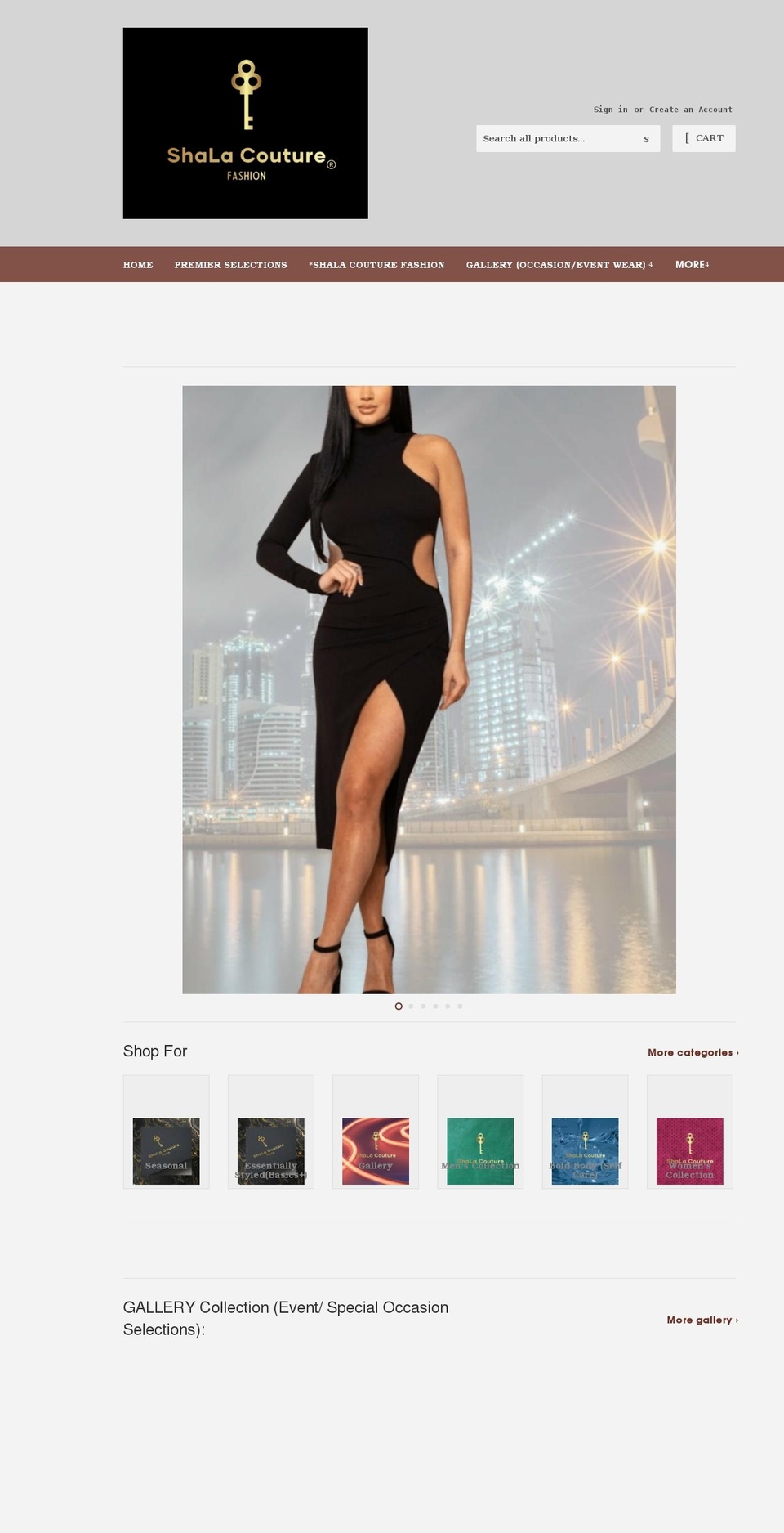 shalacouture.com shopify website screenshot