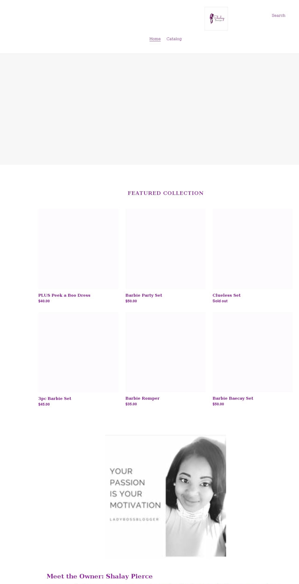 shalayboutique.com shopify website screenshot