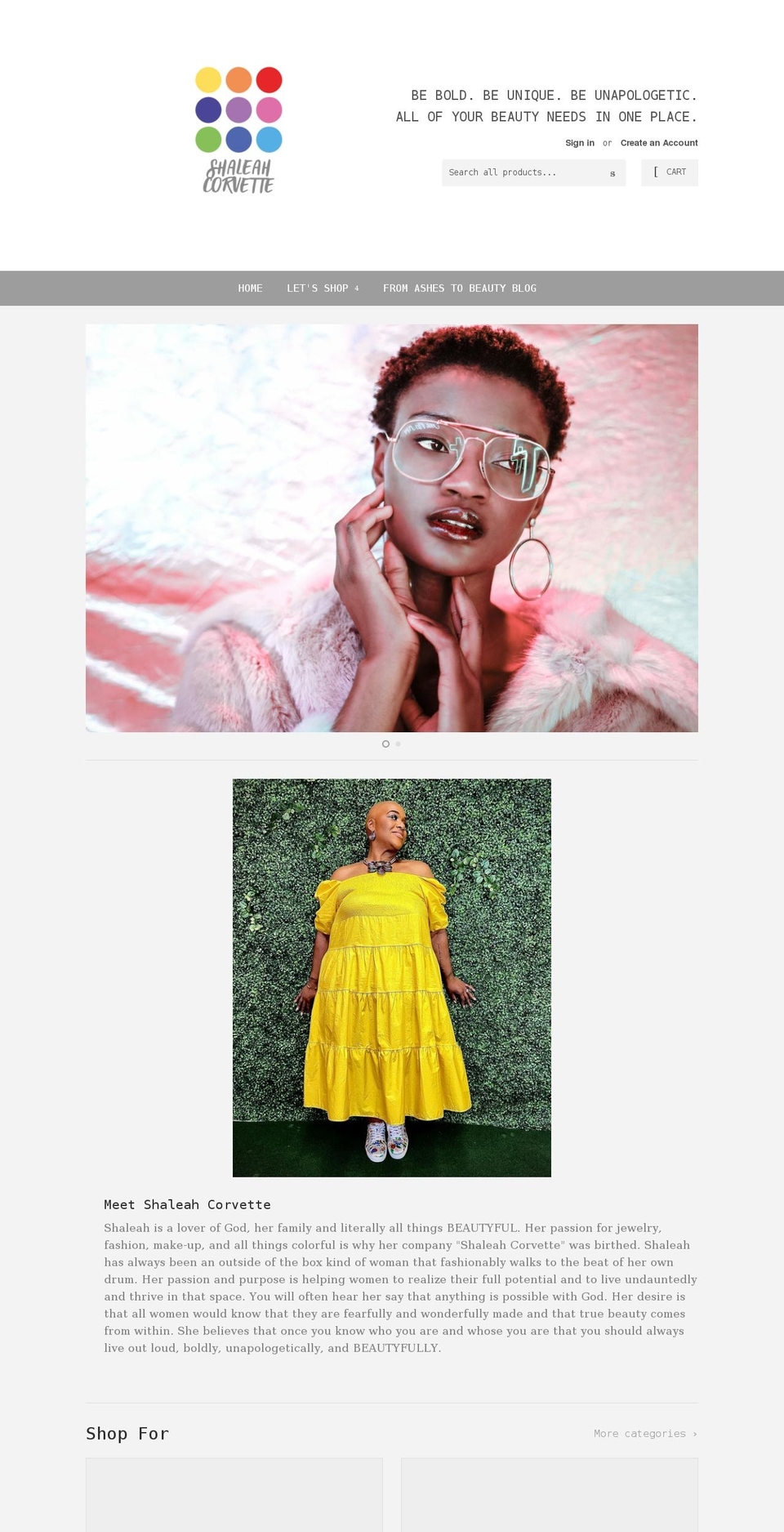 shaleahcorvette.com shopify website screenshot