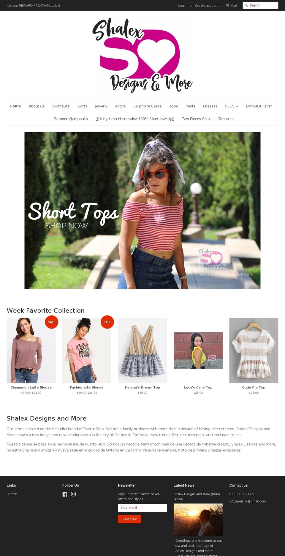 shalex.online shopify website screenshot