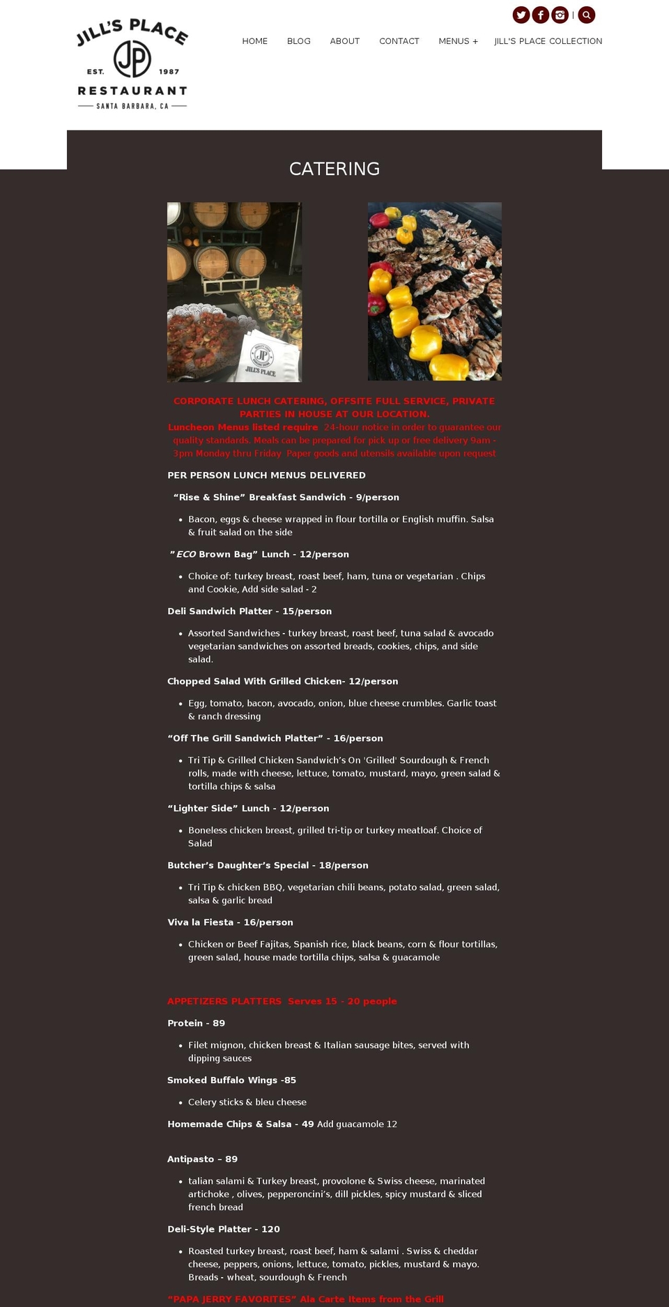 shalhoobcatering.com shopify website screenshot