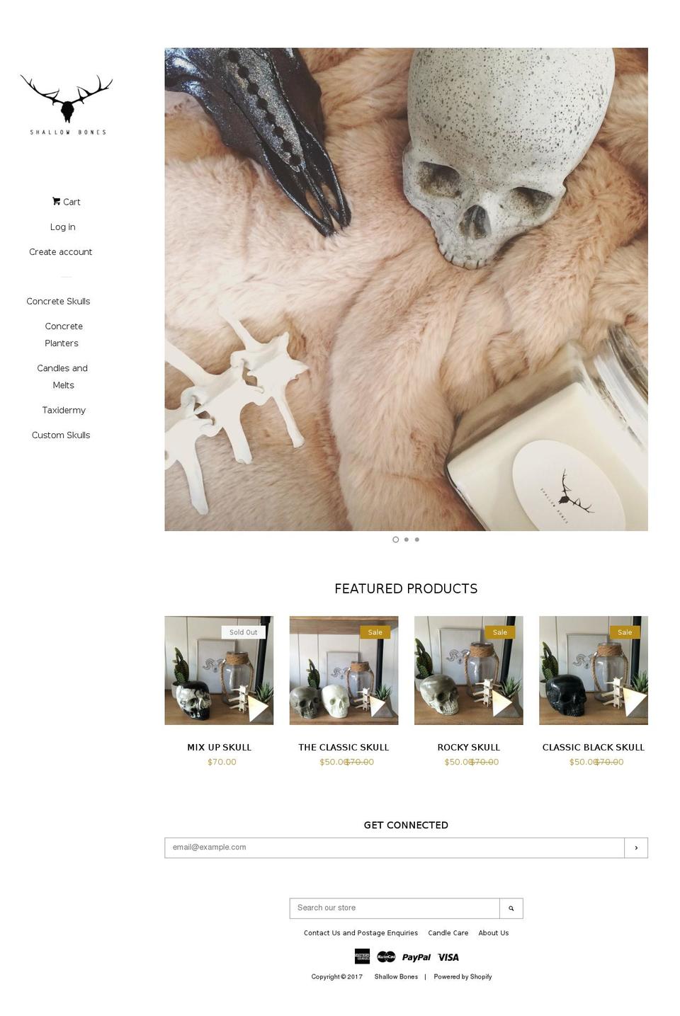 shallowbones.com shopify website screenshot