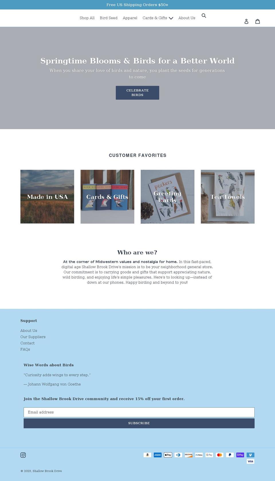 shallowbrookdrive.com shopify website screenshot